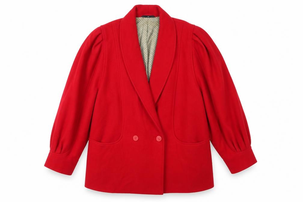Womens C&A Size 14 UK '' Jacket Red Short Pockets - front view