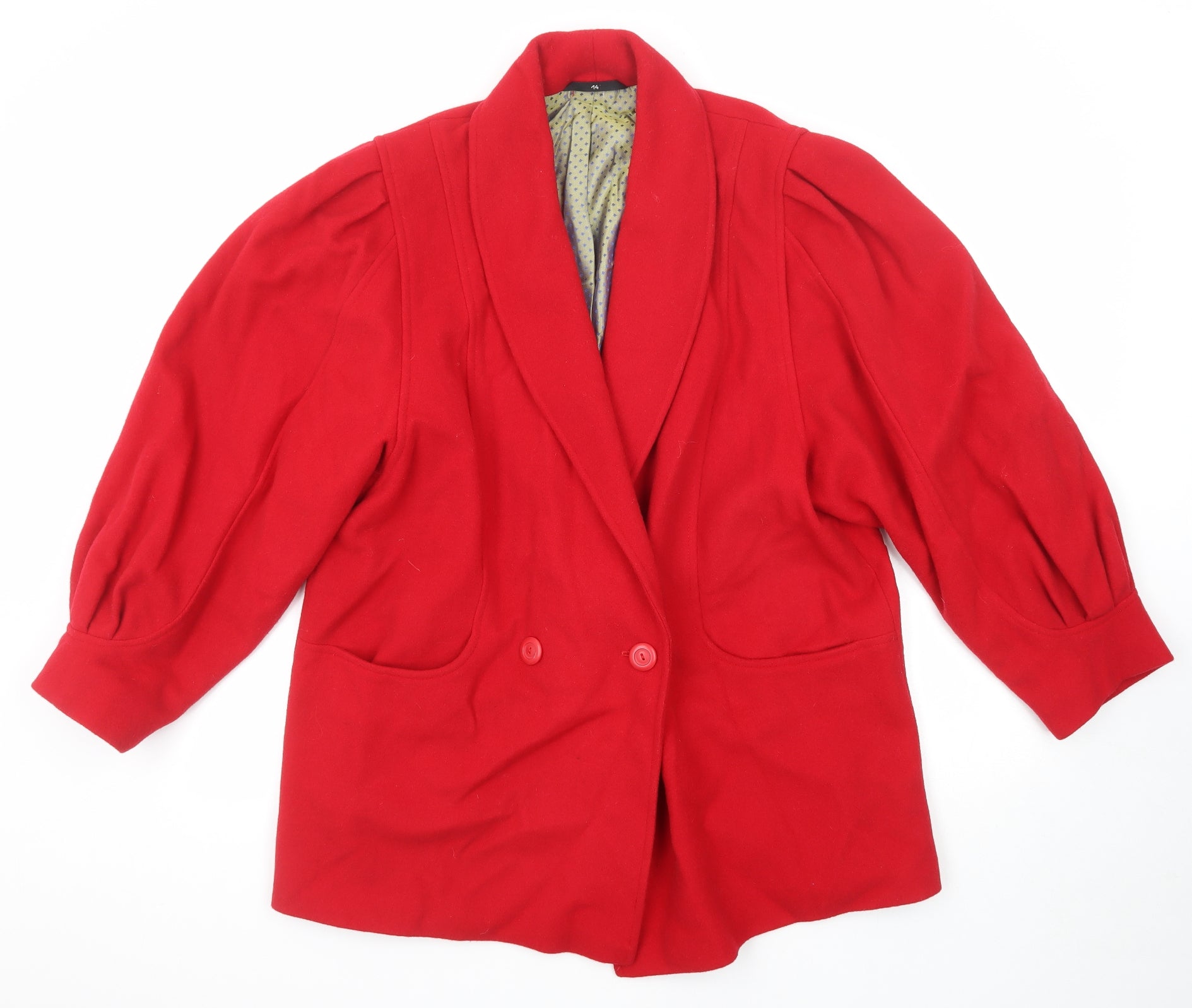 Womens C&A Size 14 UK '' Jacket Red Short Pockets - reverse view