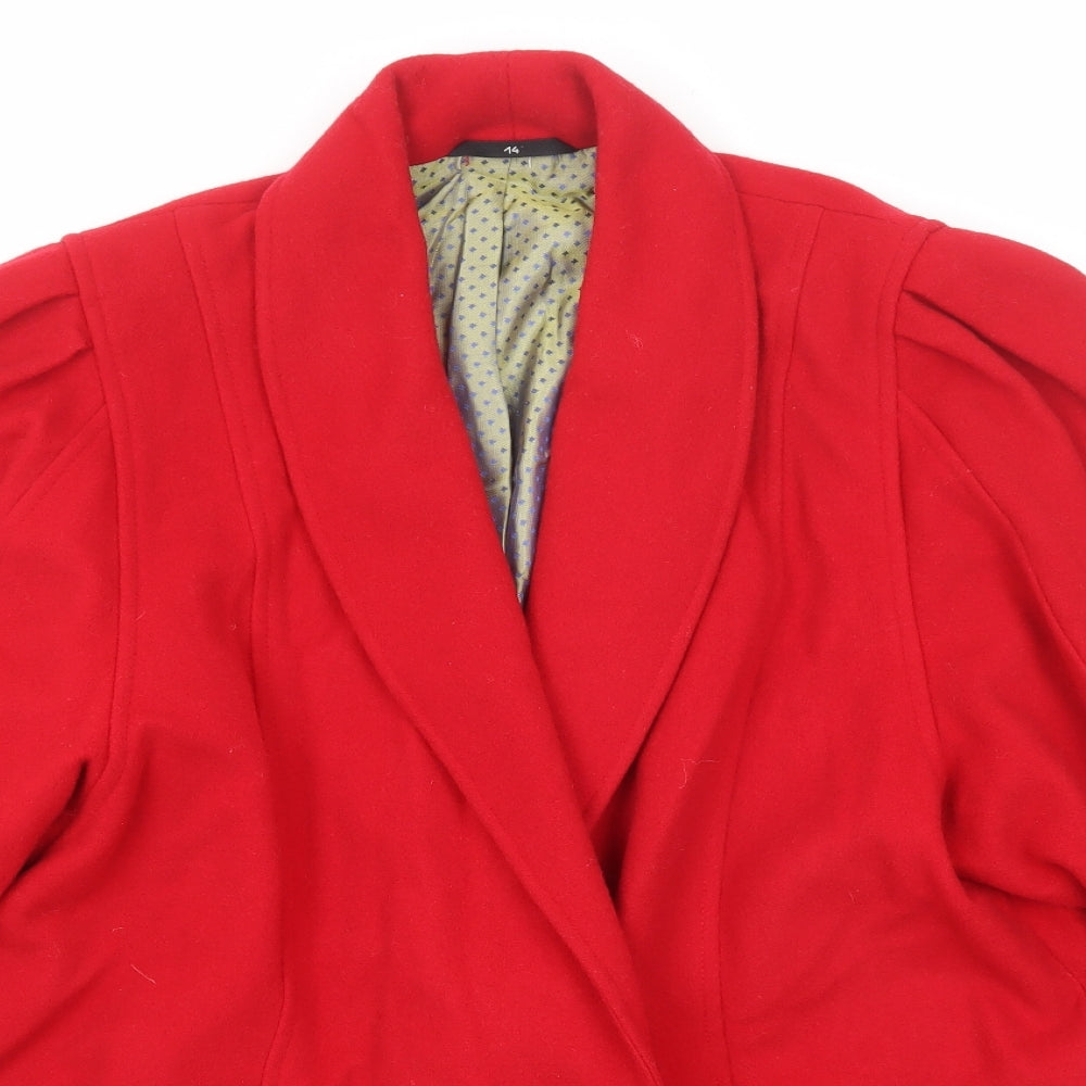 Womens C&A Size 14 UK '' Jacket Red Short Pockets - close detail