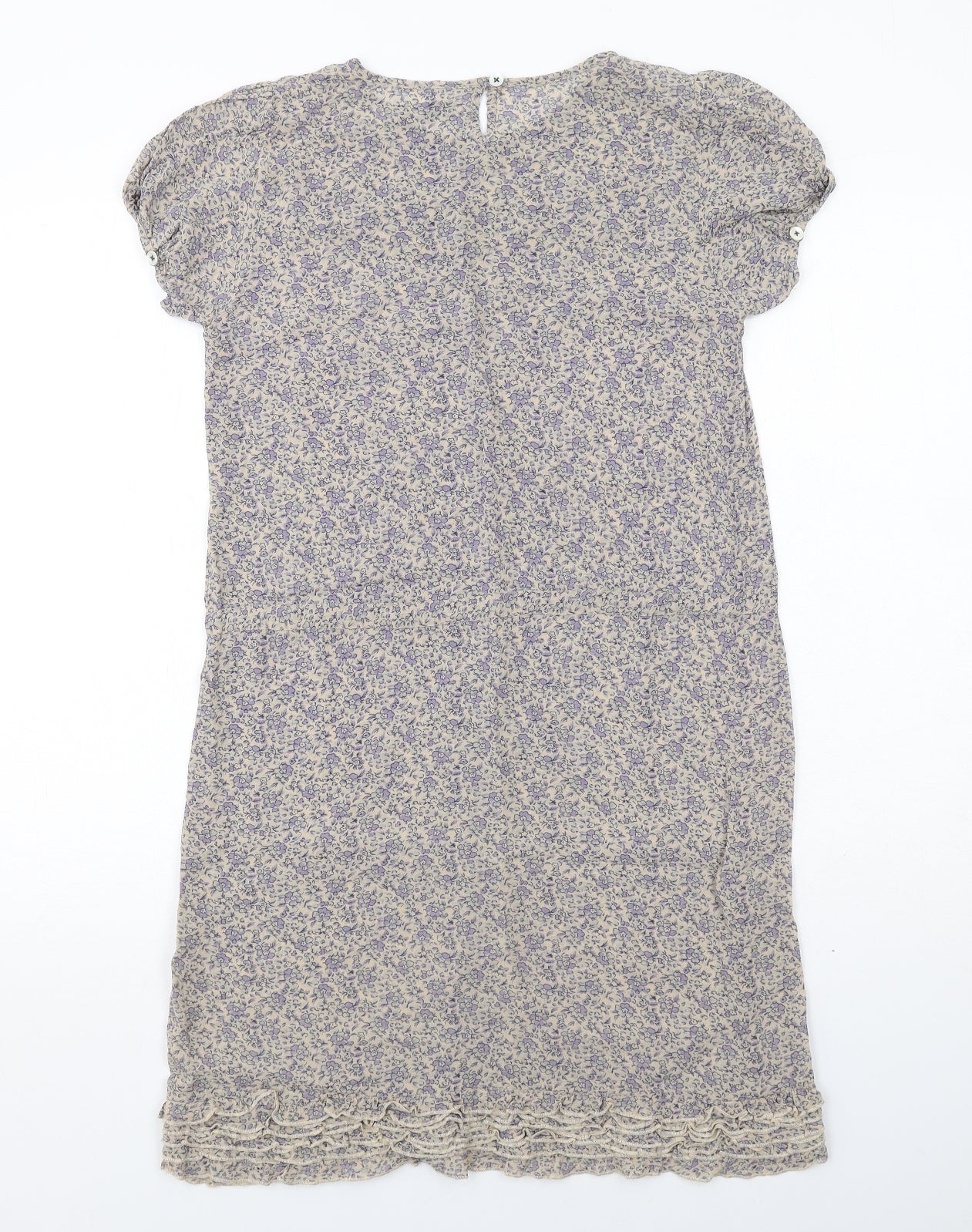 nice things Womens A-Line Dress Size S UK '' Blue Geometric Knee Length Button - label detail