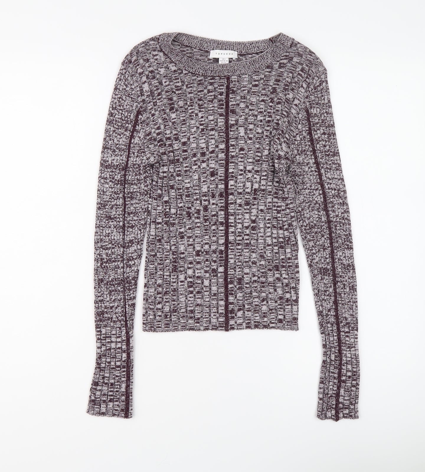 Topshop Womens Pullover Jumper Size S UK '' Purple Round Neck Long Sleeve - reverse view
