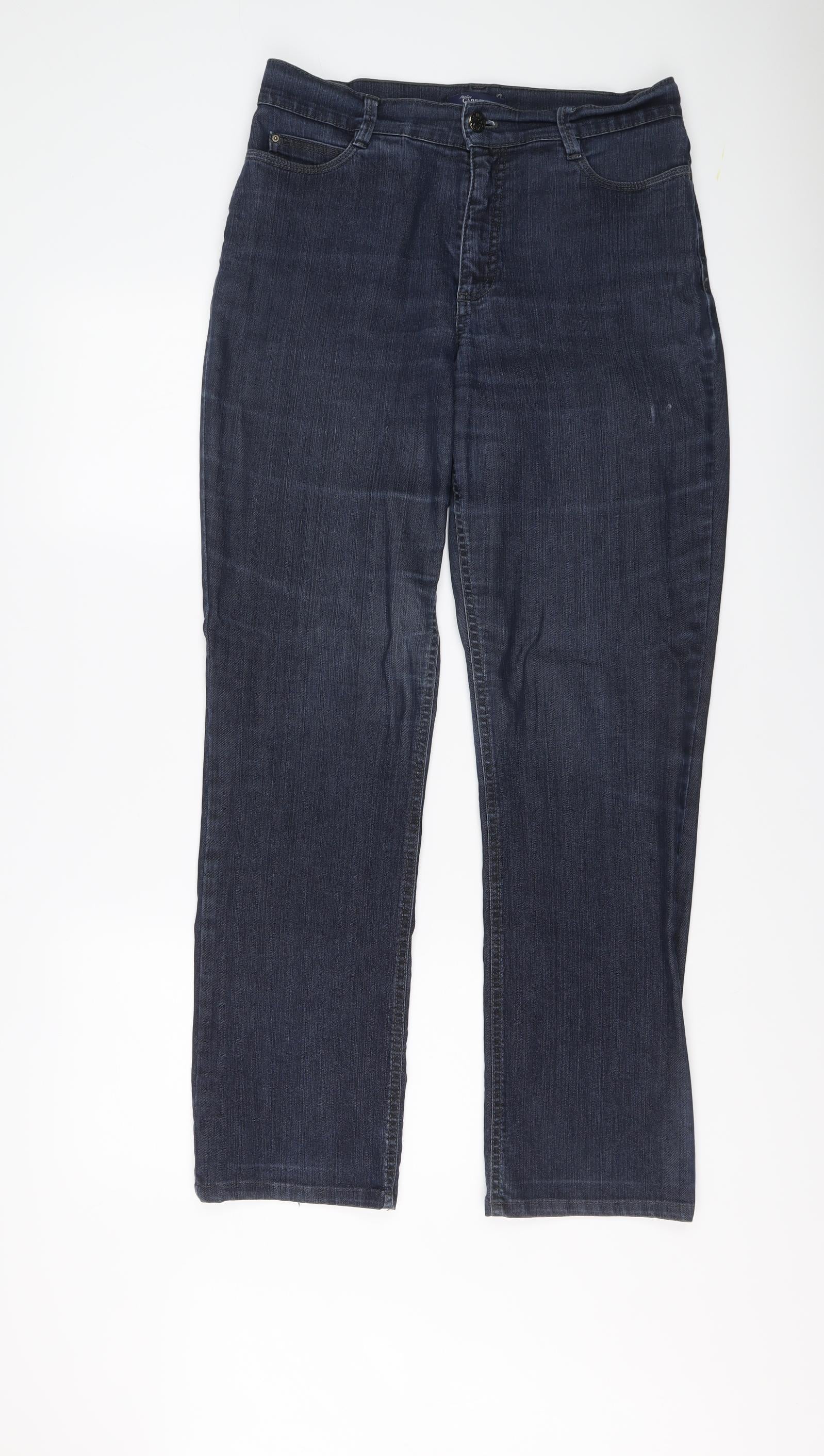 GARDEUR Womens Straight Jeans Size 10 UK '' Blue Button W30 L30 - reverse view