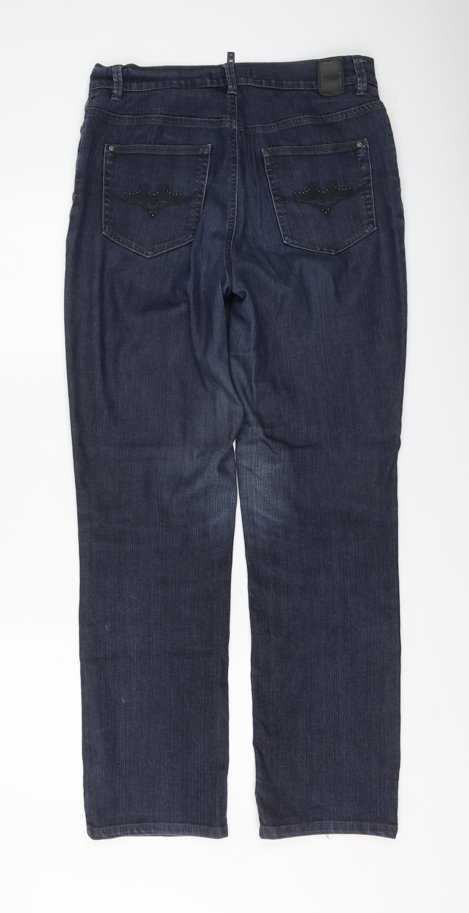 GARDEUR Womens Straight Jeans Size 10 UK '' Blue Button W30 L30 - label detail
