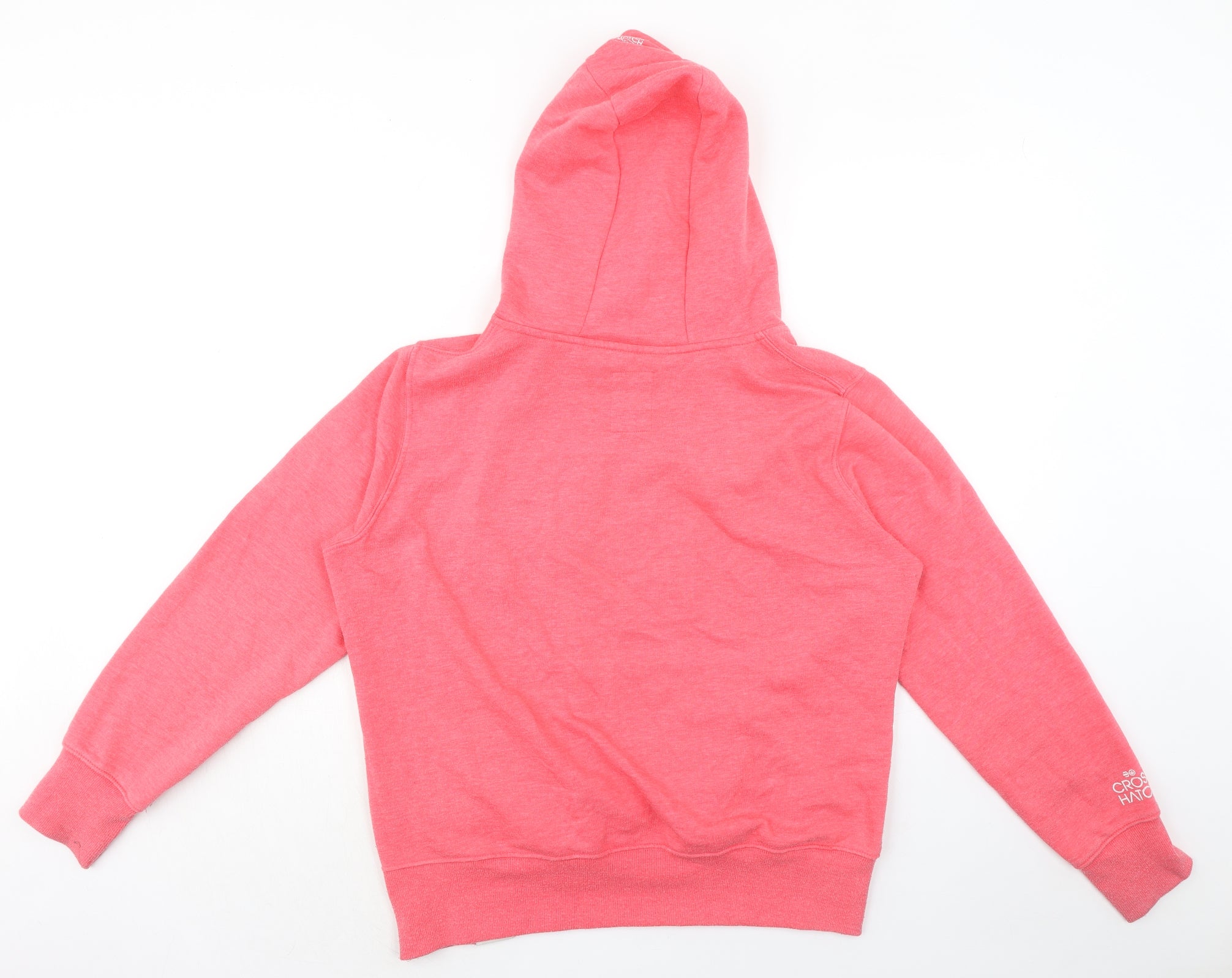 Crosshatch Womens Pullover Hoodie Size XL UK '' Pink Long Sleeve Pockets Logo - label detail