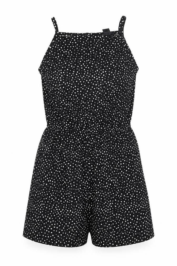 New Look Girls Playsuit One-Piece Size 9 Years UK '' Black Geometric Sleeveless - front view