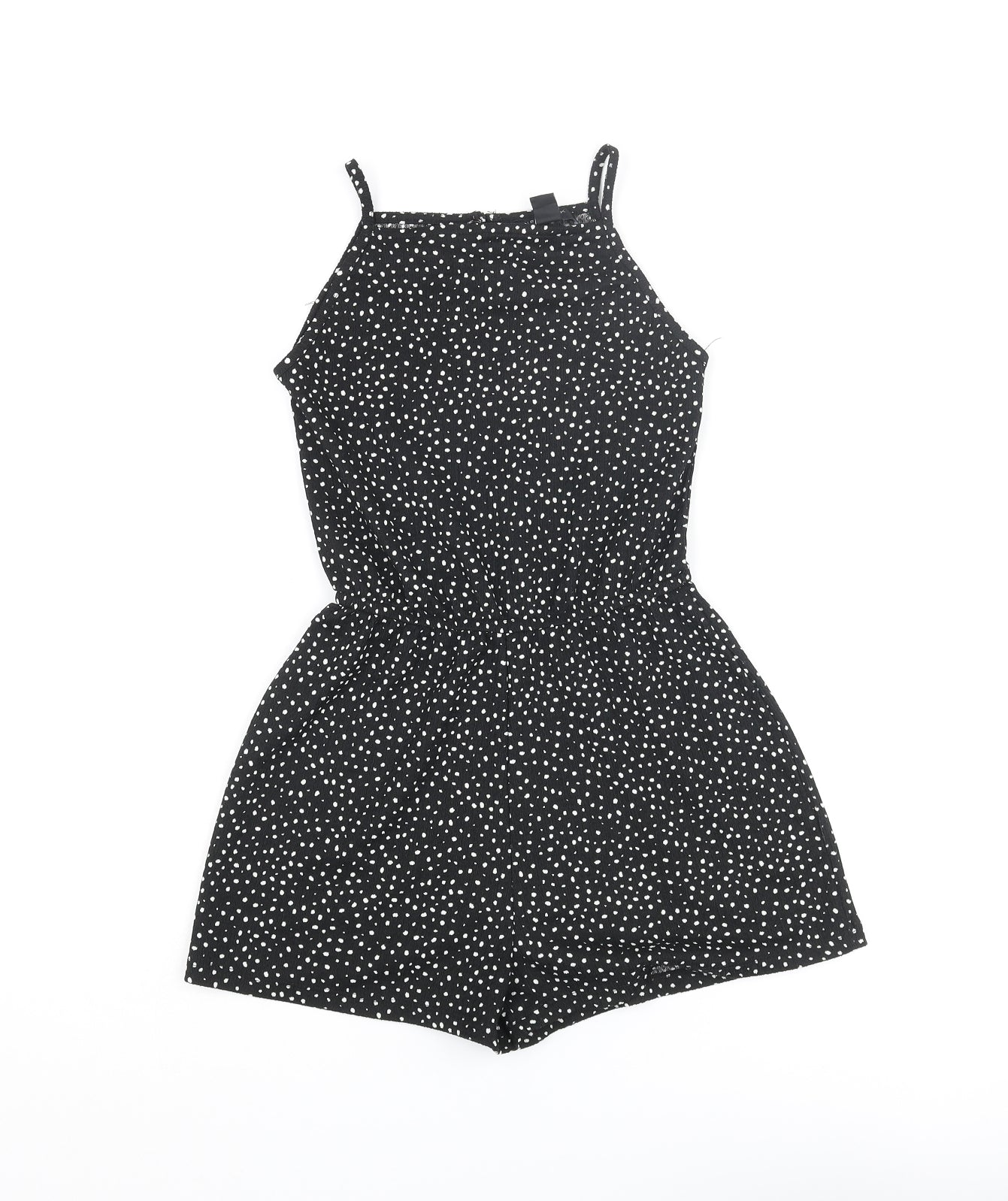 New Look Girls Playsuit One-Piece Size 9 Years UK '' Black Geometric Sleeveless - reverse view