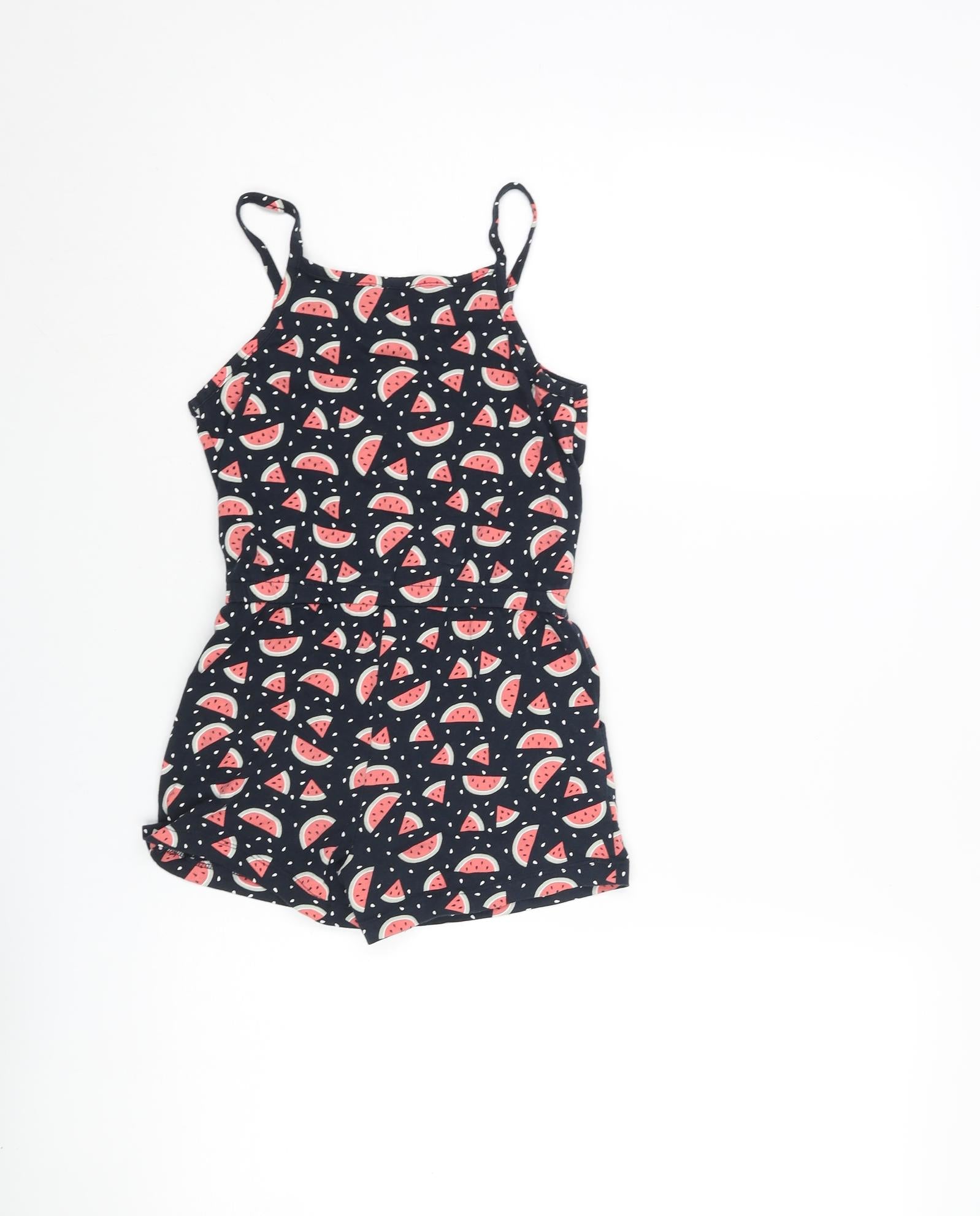 name it Girls Playsuit One-Piece Size 7 Years UK '' Blue Geometric Sleeveless - label detail