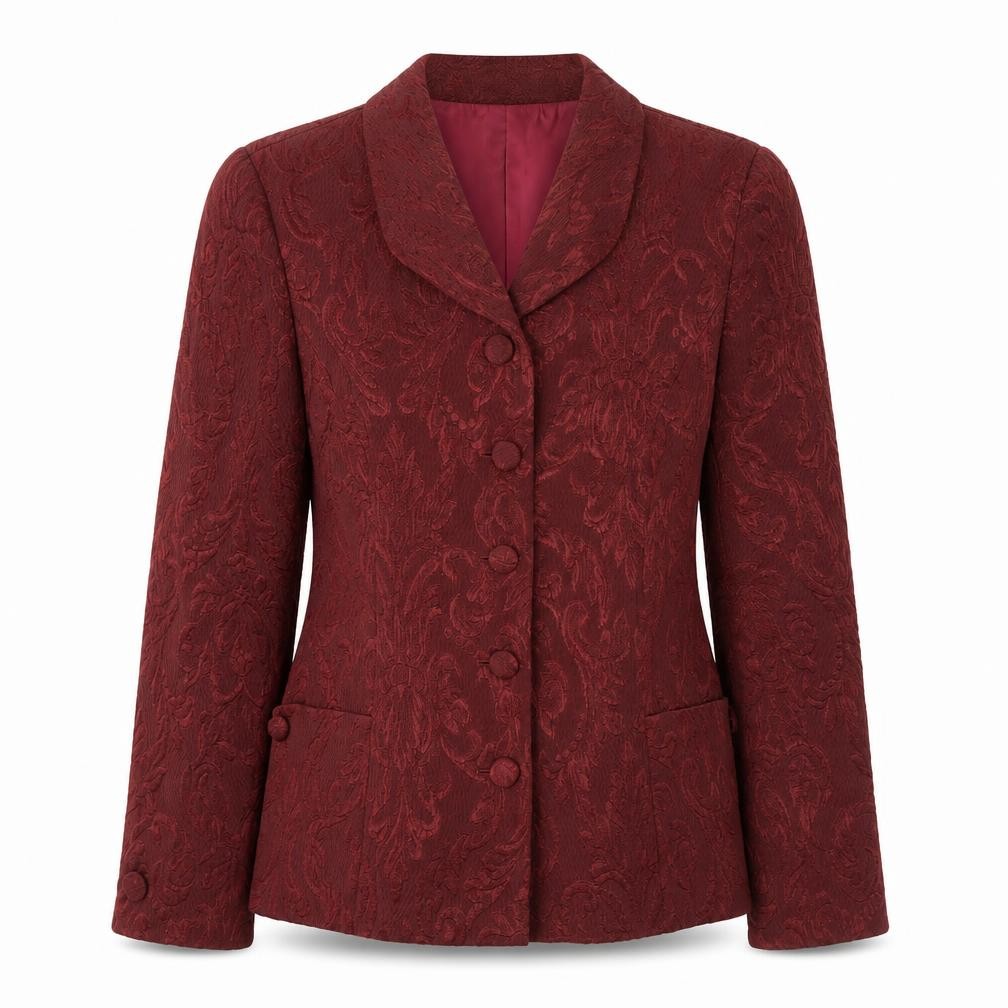 Antonette Womens Jacket Blazer Size 14 UK '' Red Geometric Short - front view