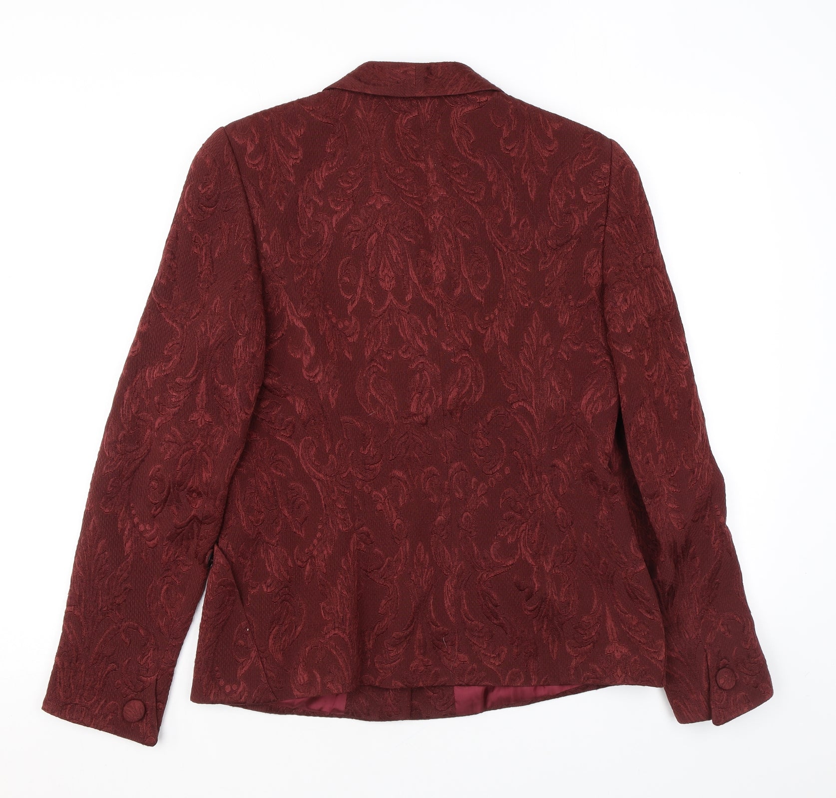 Antonette Womens Jacket Blazer Size 14 UK '' Red Geometric Short - label detail