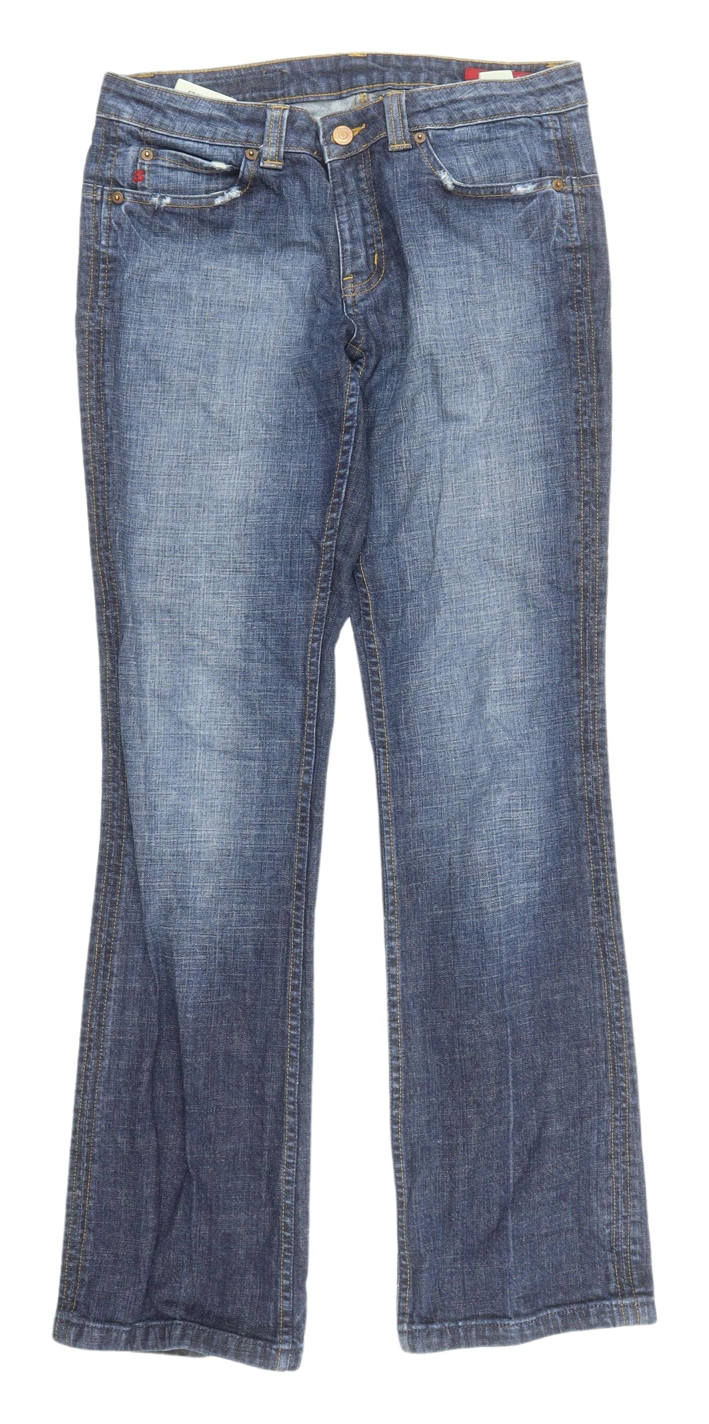 Seven7 Mens Straight Jeans Size 30 Blue Stretch Button W30 - reverse view