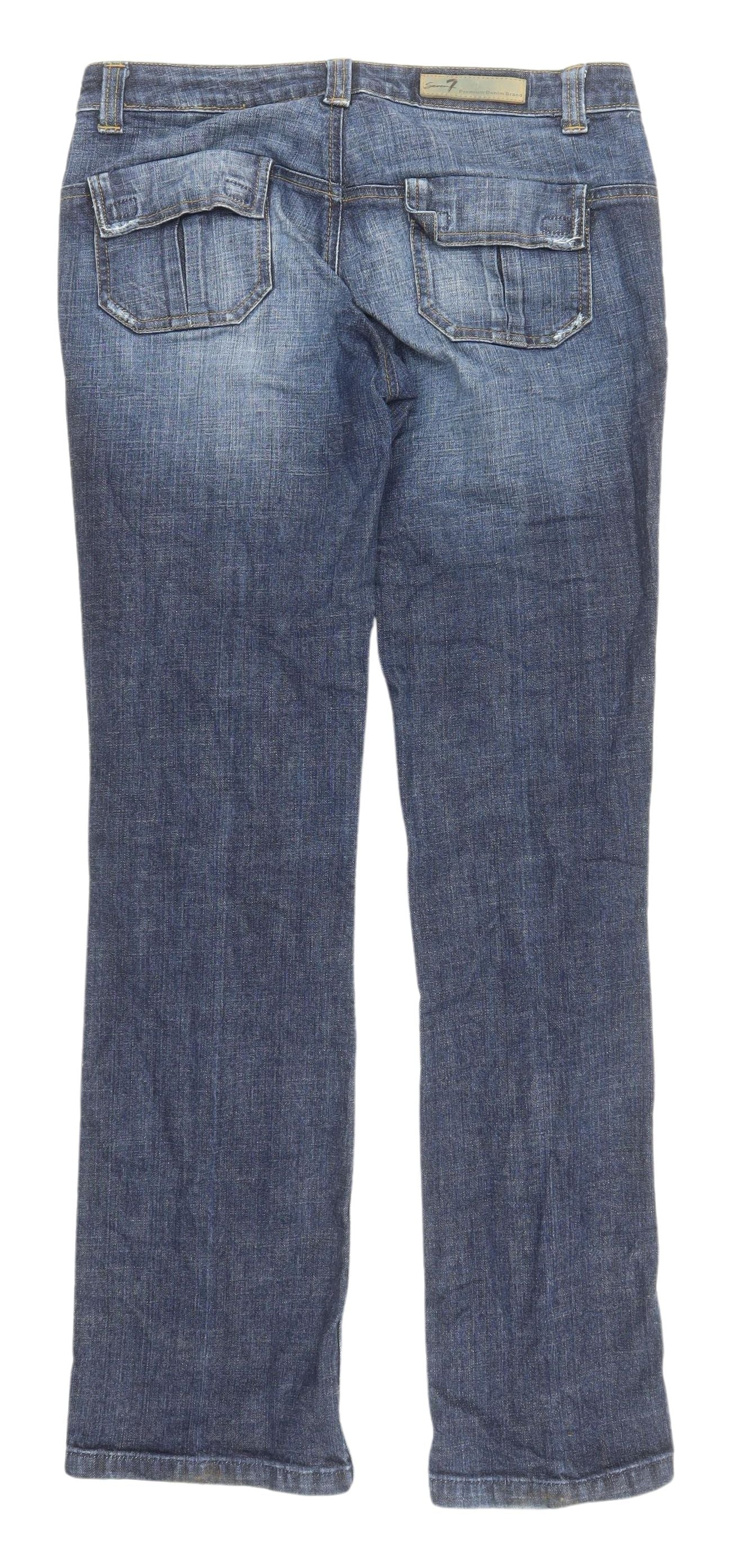 Seven7 Mens Straight Jeans Size 30 Blue Stretch Button W30 - label detail