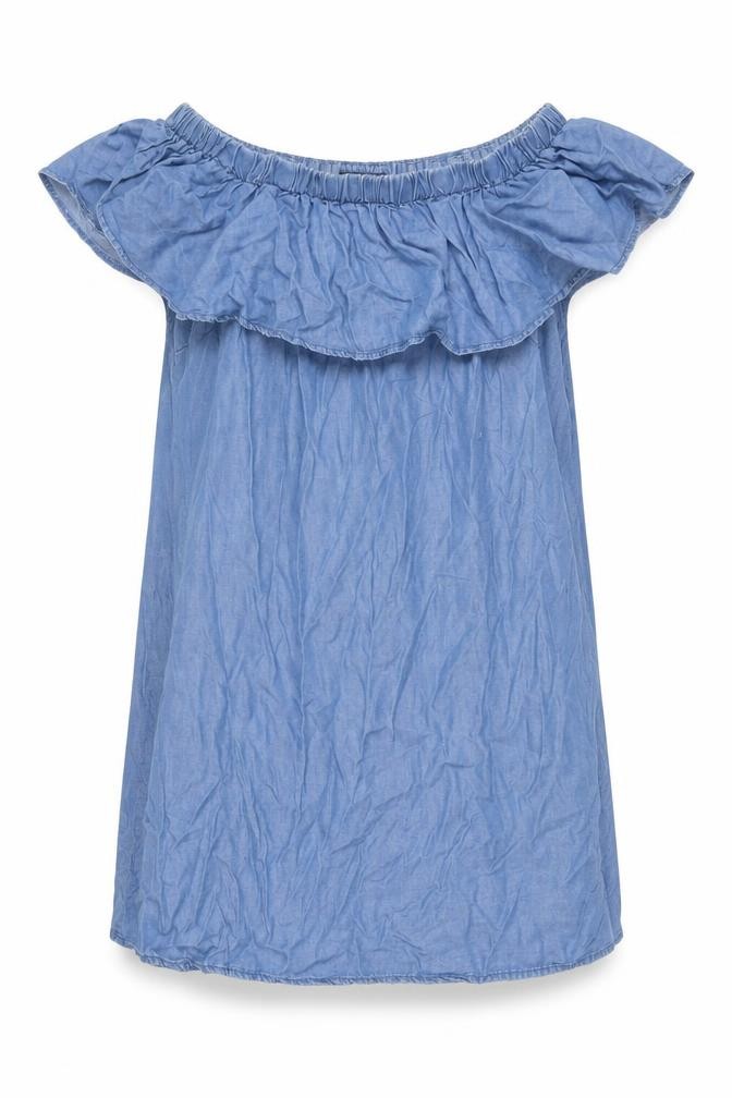 Womens Dorothy Perkins Size 12 UK '' Shift Dress Blue Short Off the Shoulder - front view