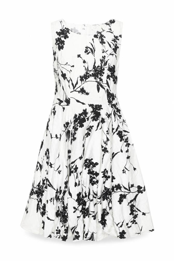 Grace Clarin Womens Fit & Flare Dress Size L UK '' White Floral Knee Length - front view