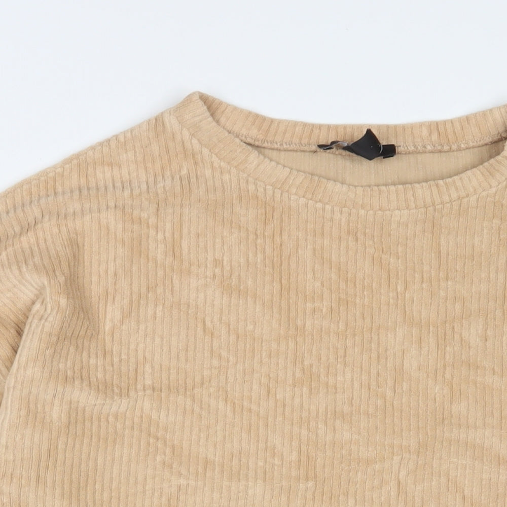 New Look Womens Pullover Sweatshirt Size M UK '' Brown Long Sleeve - close detail