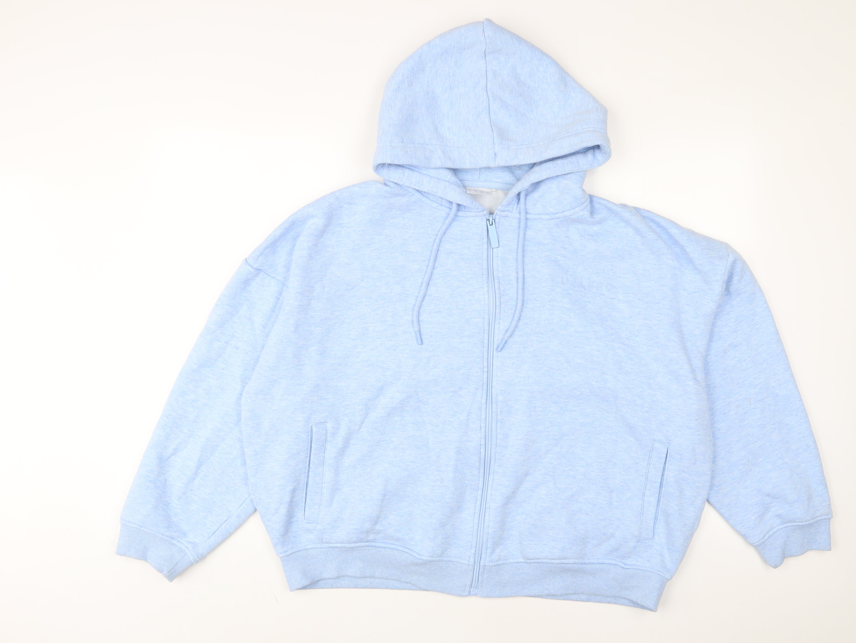 Womens USA Pro Size 14 UK '' Full Zip Hoodie Blue Logo, Embroidered Long Sleeve - reverse view