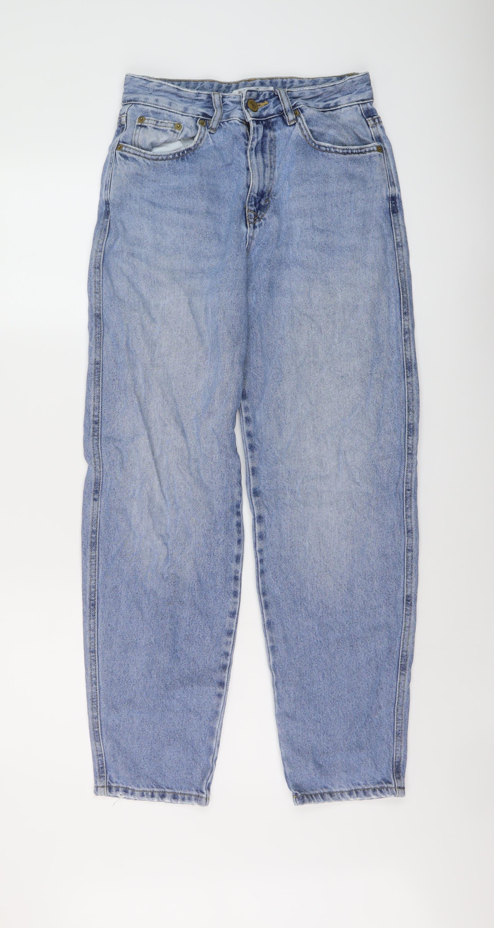 Pull&Bear Womens Mom Jeans Size 6 UK '' Blue W26 L28 - reverse view