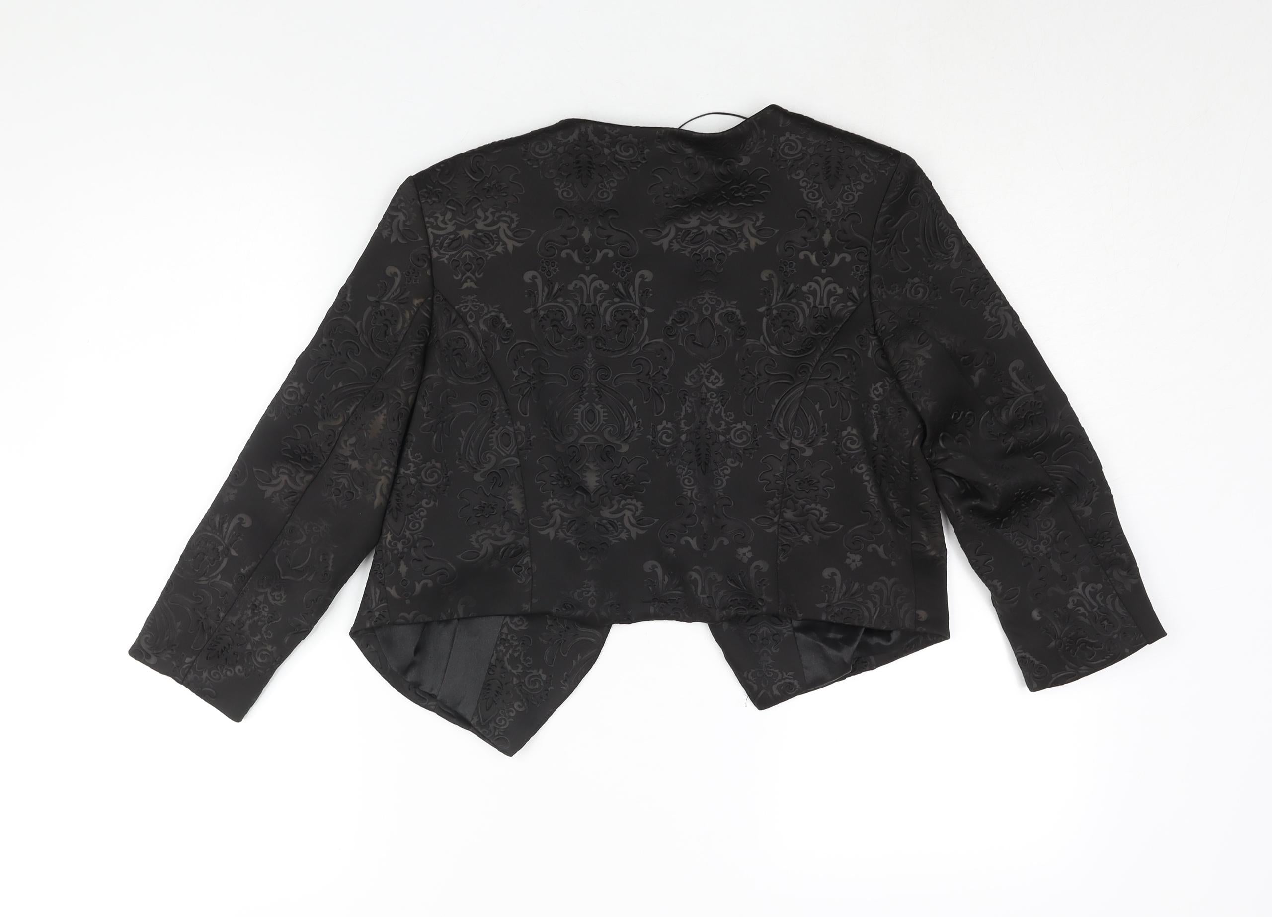 Klass Womens Jacket Size 12 UK '' Black Geometric Cropped - label detail