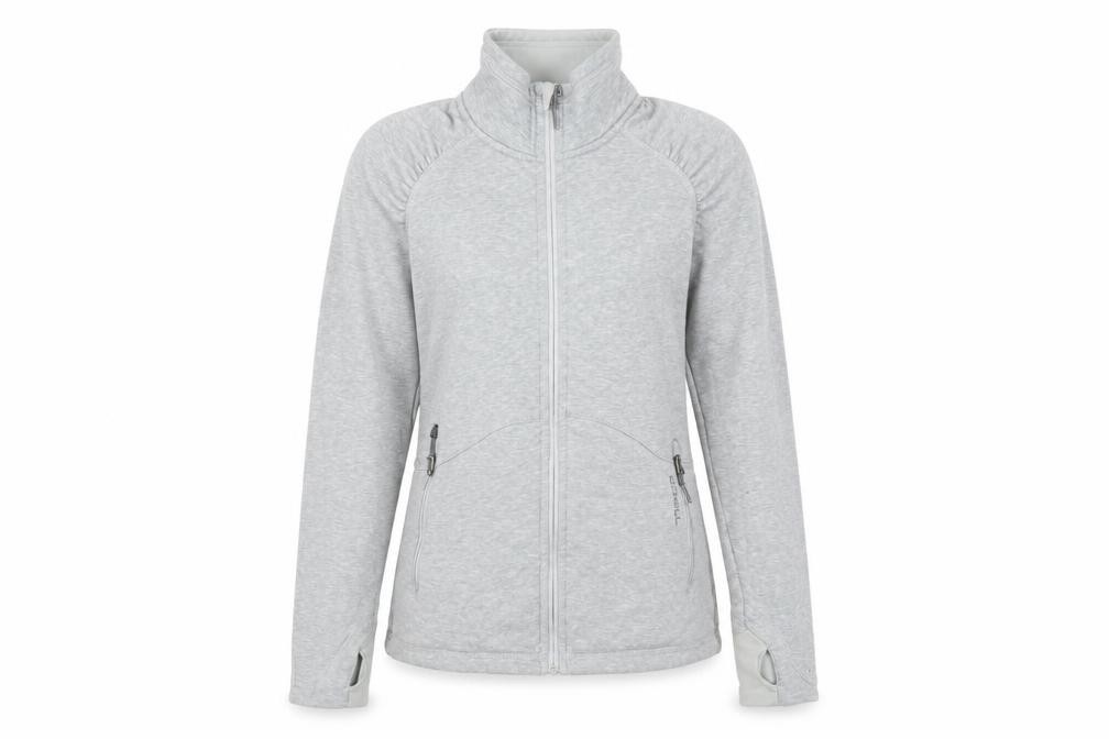 Womens O'Neill Size XL UK '' Full Zip Sweatshirt Grey Long Sleeve - front view