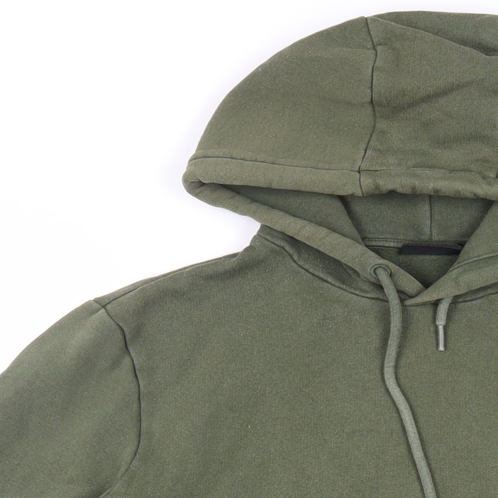 Napapuri Mens Pullover Hoodie Size M UK '' Green Logo Long Sleeve - close detail