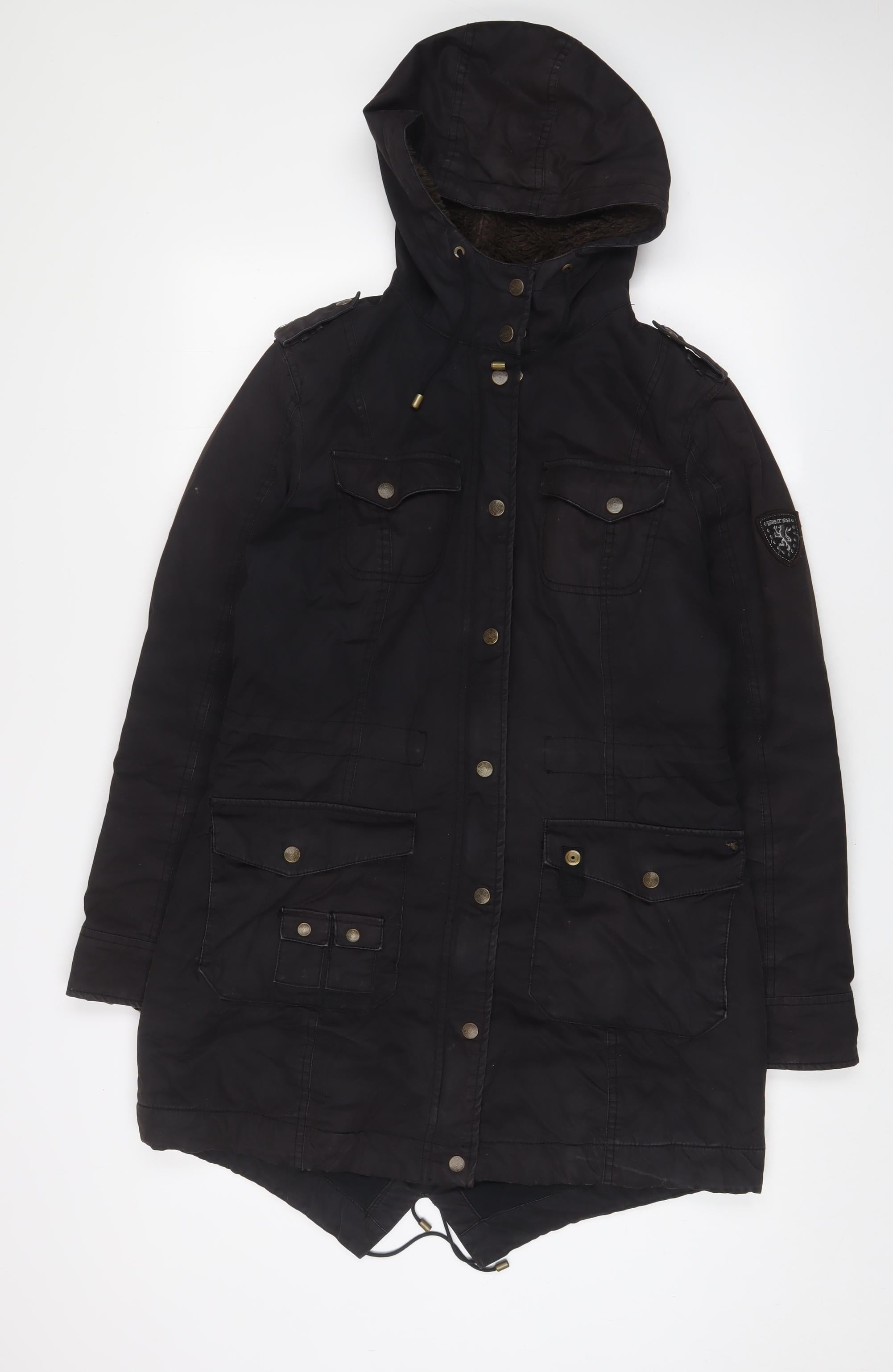 Esprit Womens Jacket Coat Size M UK '' Brown Logo, Embroidered Short - reverse view