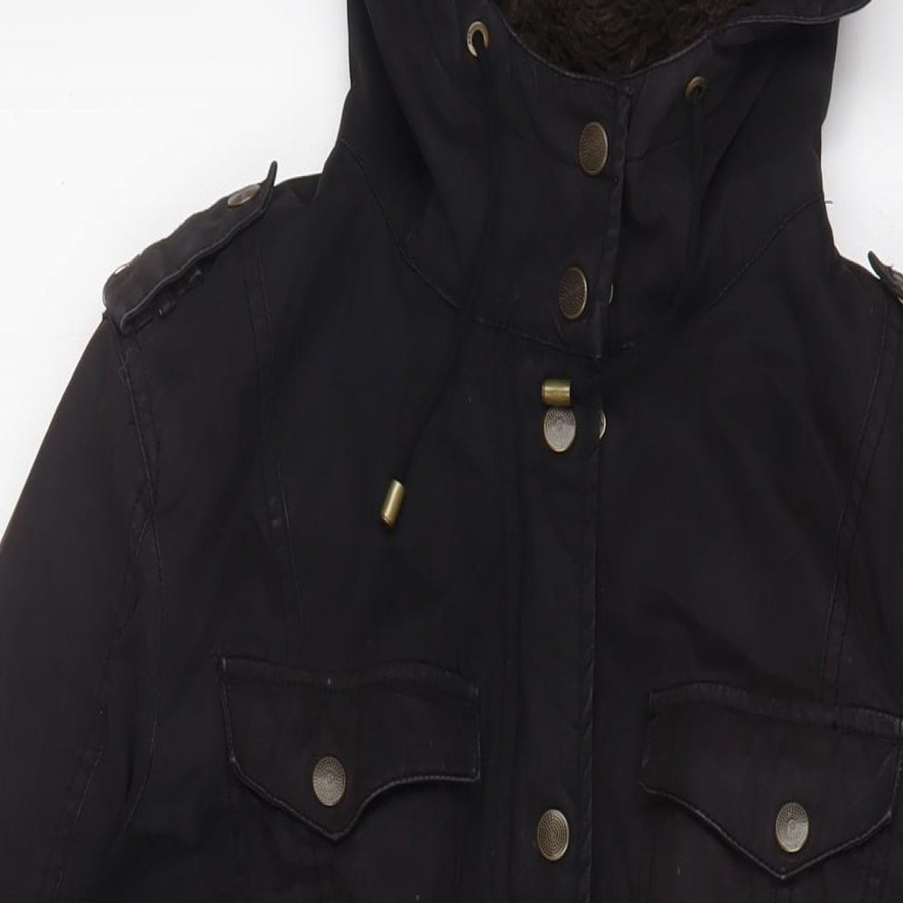 Esprit Womens Jacket Coat Size M UK '' Brown Logo, Embroidered Short - close detail