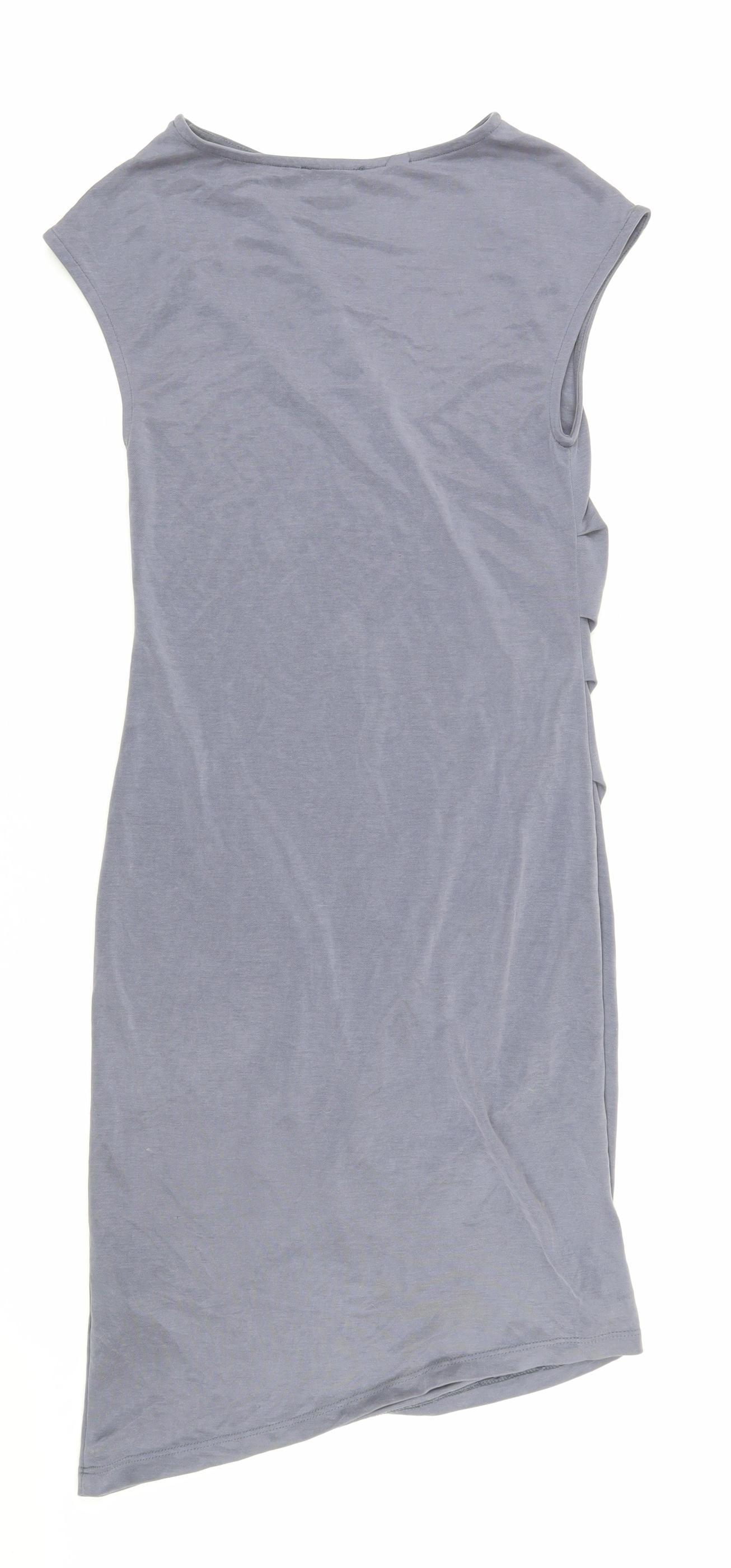 Topshop Womens Pencil Dress Size 6 UK '' Green Knee Length Boat Neck Sleeveless - label detail