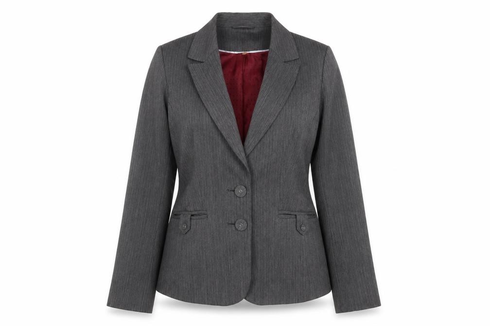 MARK ONE Womens Jacket Blazer Size 12 UK '' Grey Striped Short - front view