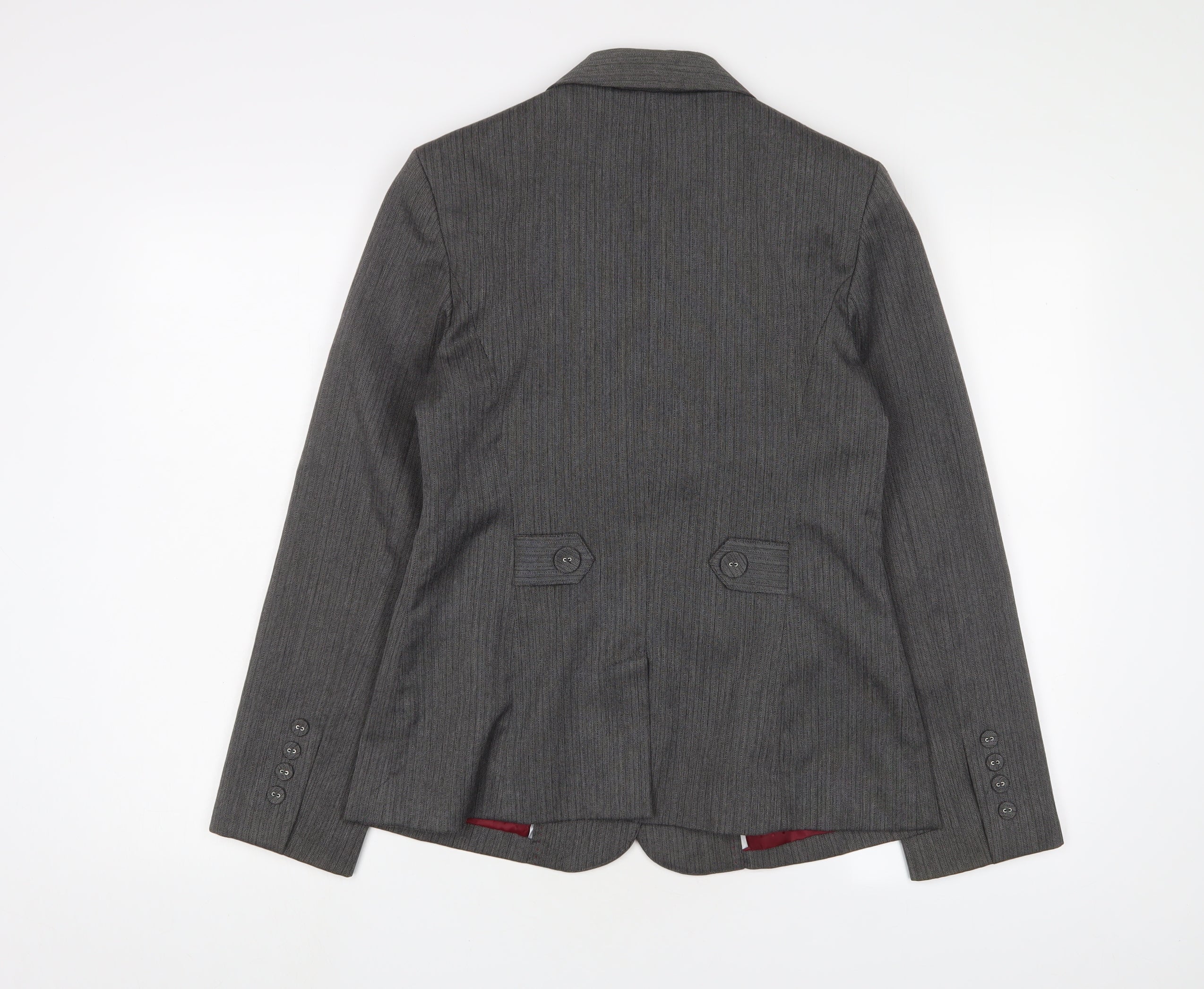 MARK ONE Womens Jacket Blazer Size 12 UK '' Grey Striped Short - label detail