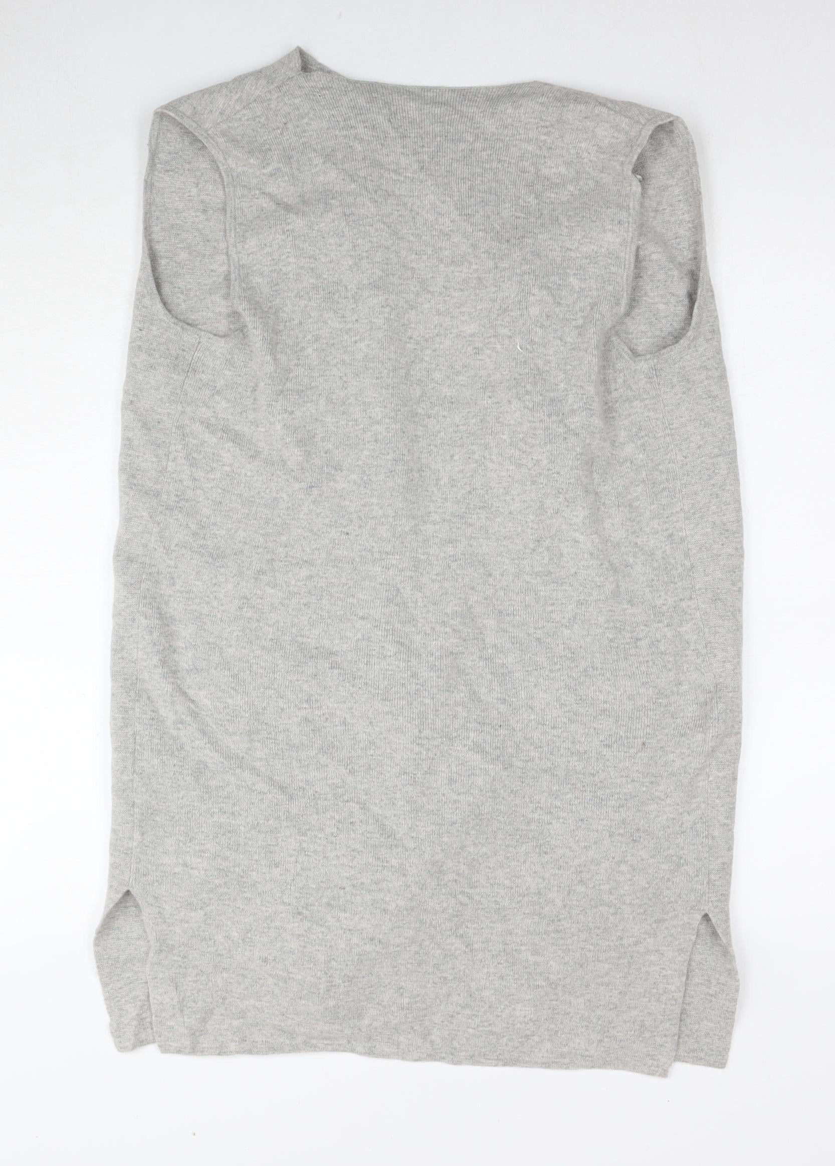 Womens Marks & Spencer Size 8 Cardigan Jumper Grey Collared Casual - label detail