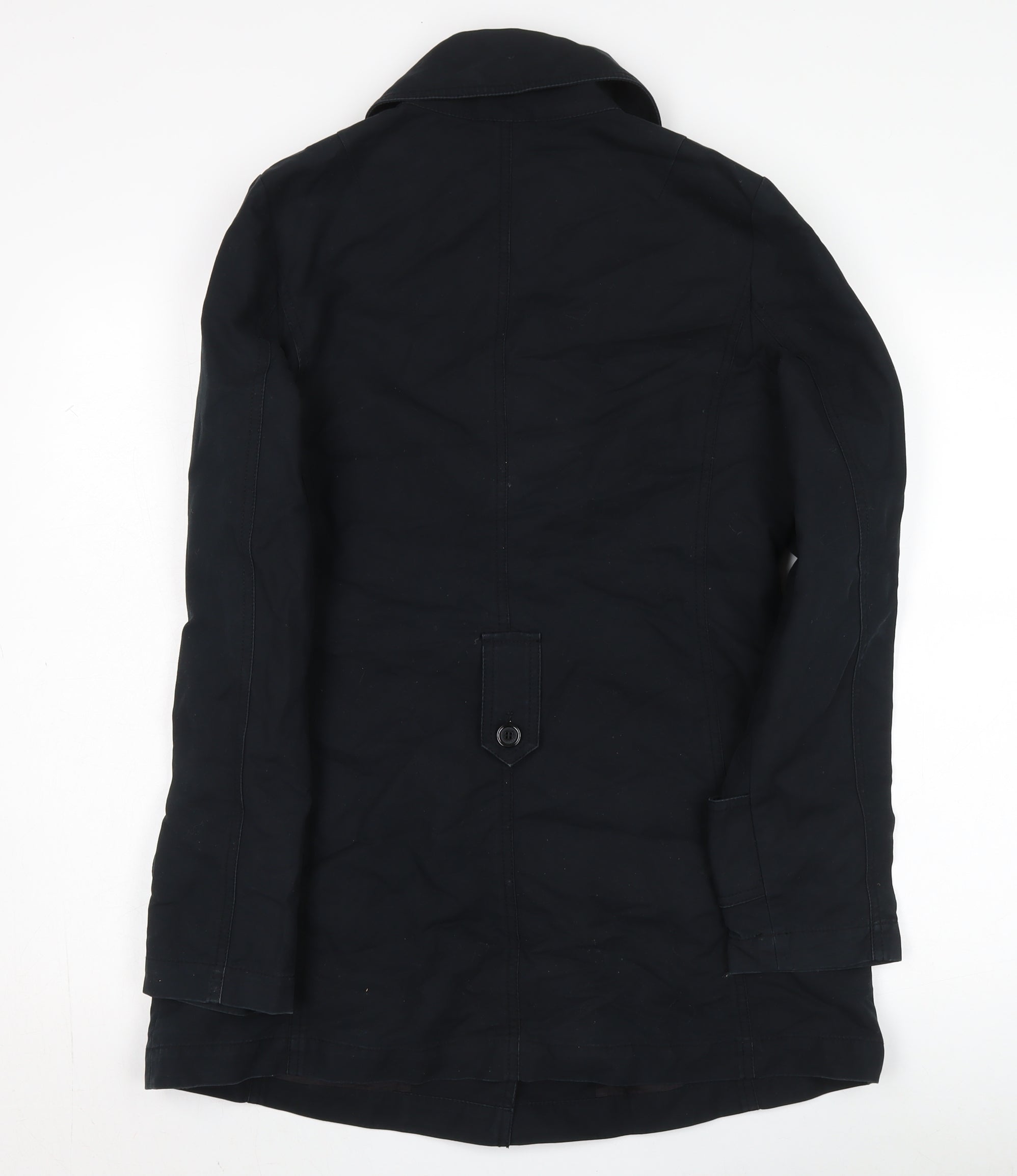 Mexx Womens Trench Coat Size M Black Mid-Length Long Sleeve Casual Collared - label detail