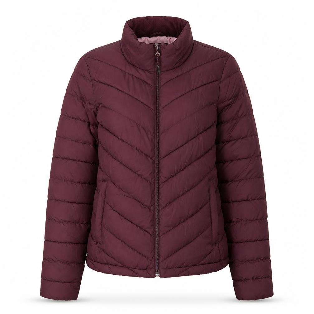Gap Womens Puffer Jacket Size S Purple Mid-Length Long Sleeve Casual Full Zip - front view