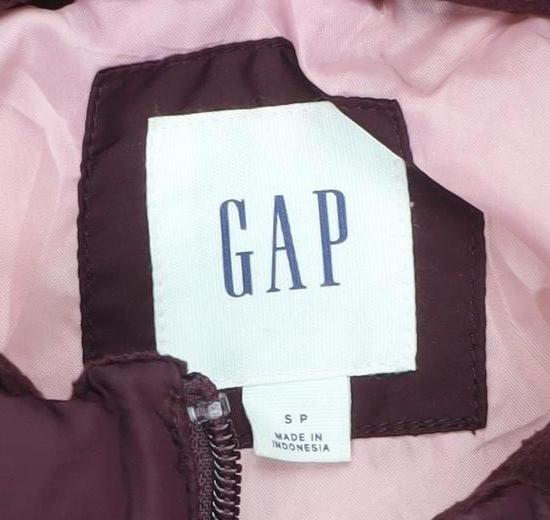 Gap Womens Puffer Jacket Size S Purple Mid-Length Long Sleeve Casual Full Zip - close detail