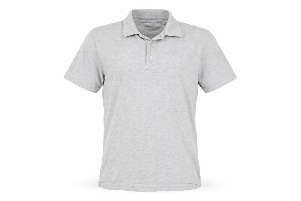 FOREVER 21 Mens Polo Size L Grey Solid Collared Short Sleeve Casual Button - front view