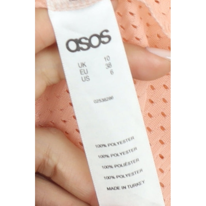 ASOS Womens Jersey T-Shirt Size 10 Pink Solid Crew Neck Short Sleeve Activewear - close detail