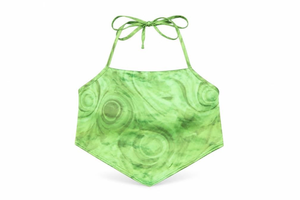 Urban Outfitters Womens Camisole Tank Size S Green Solid Halter Sleeveless - front view