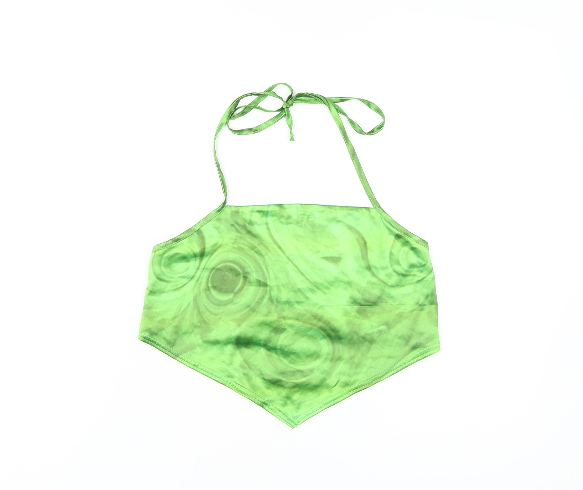Urban Outfitters Womens Camisole Tank Size S Green Solid Halter Sleeveless - reverse view
