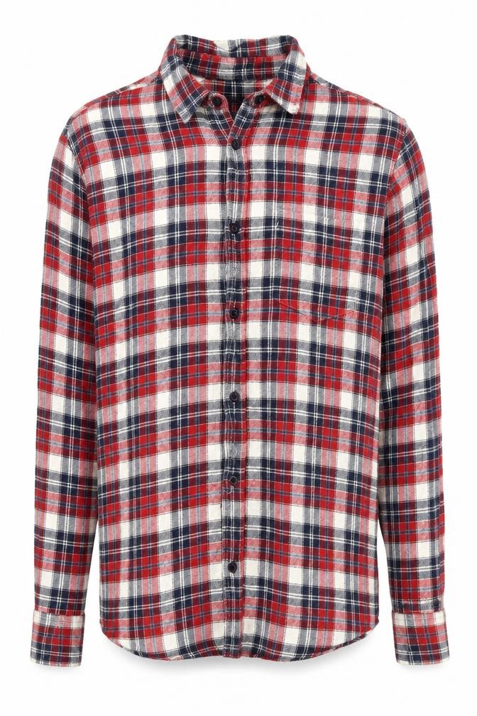 Onfire Mens Button-Up Size L Multicoloured Plaid Collared Long Sleeve Casual - front view
