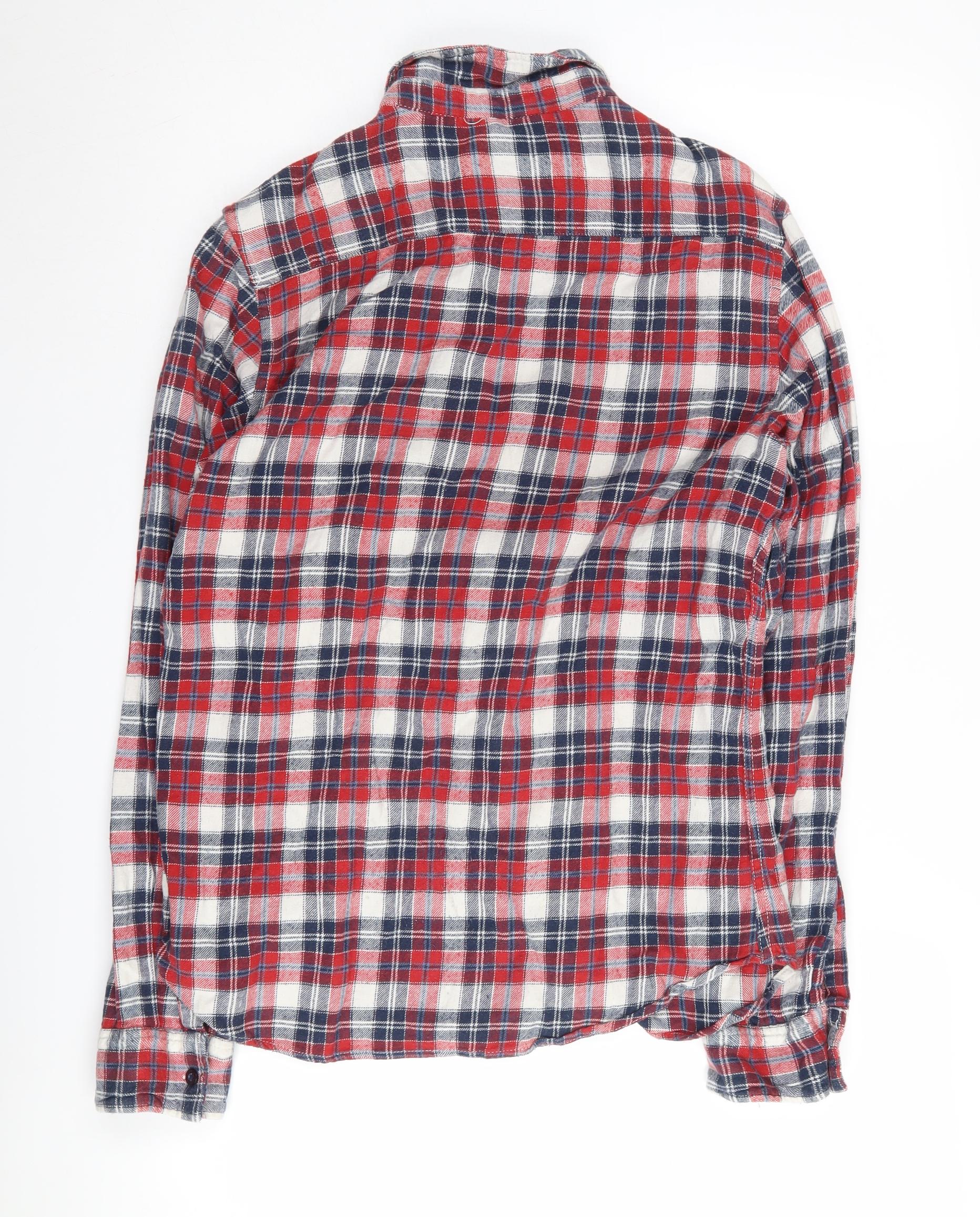 Onfire Mens Button-Up Size L Multicoloured Plaid Collared Long Sleeve Casual - label detail