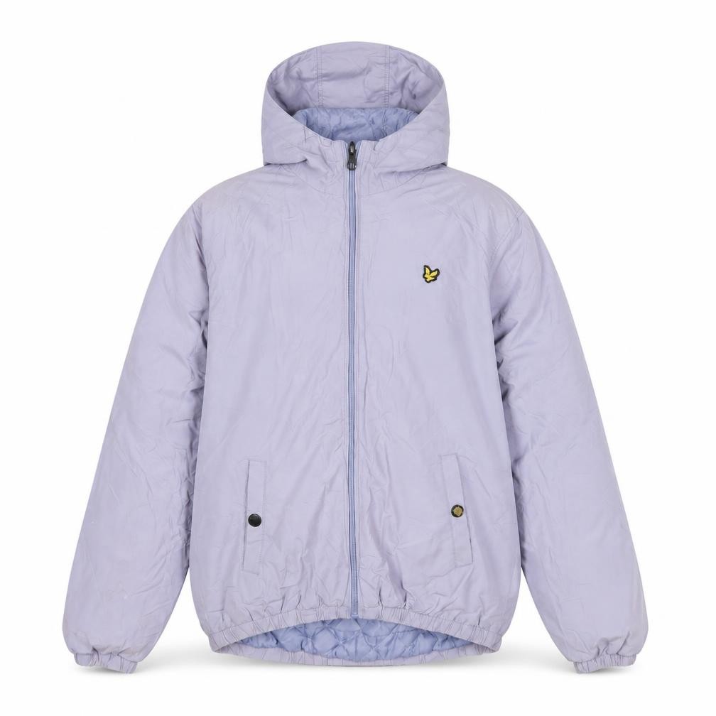 Lyle & Scott Girls Basic Jacket Size 14-15 Years Blue Mid-Length Long Sleeve - front view