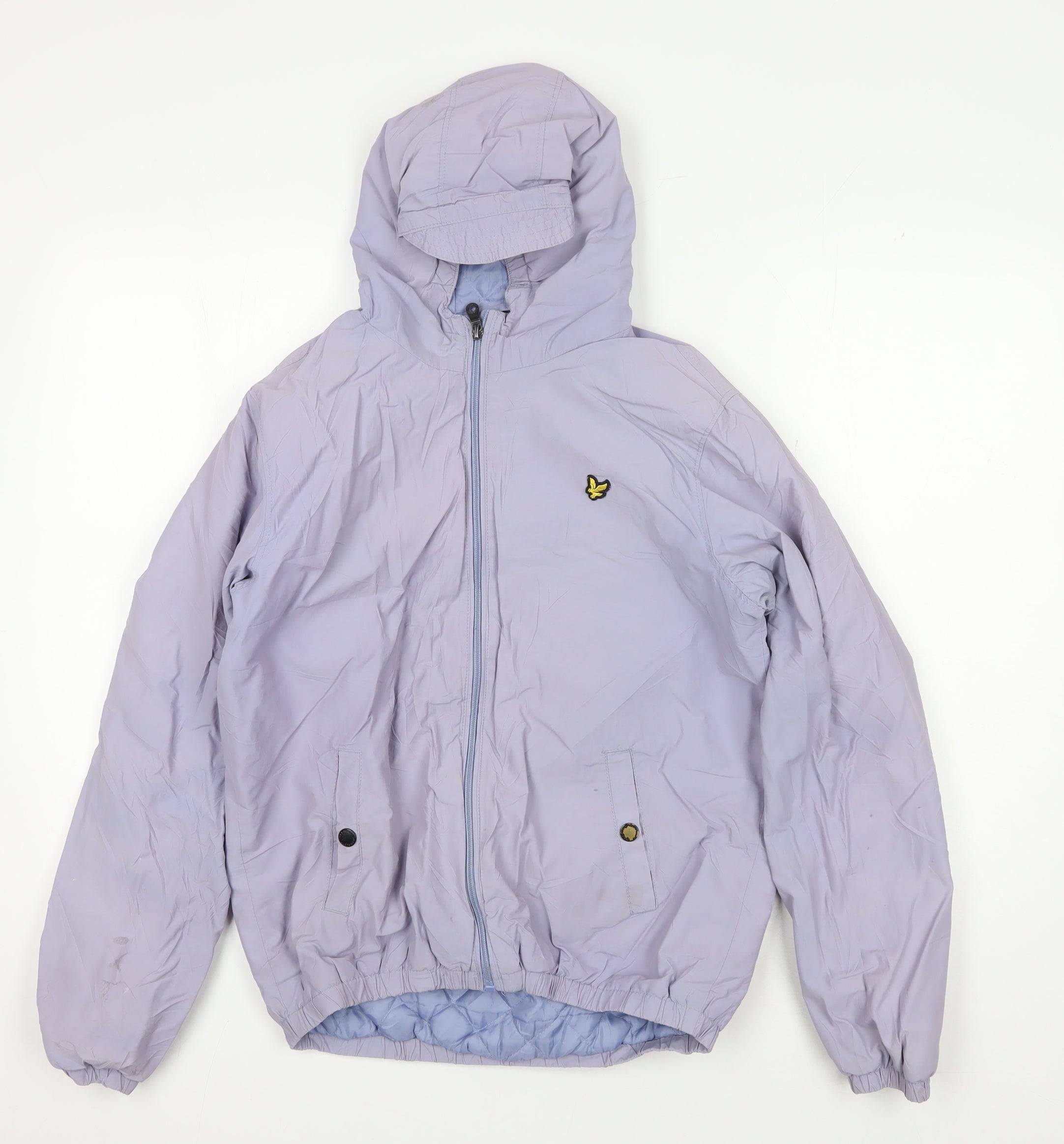 Lyle & Scott Girls Basic Jacket Size 14-15 Years Blue Mid-Length Long Sleeve - reverse view