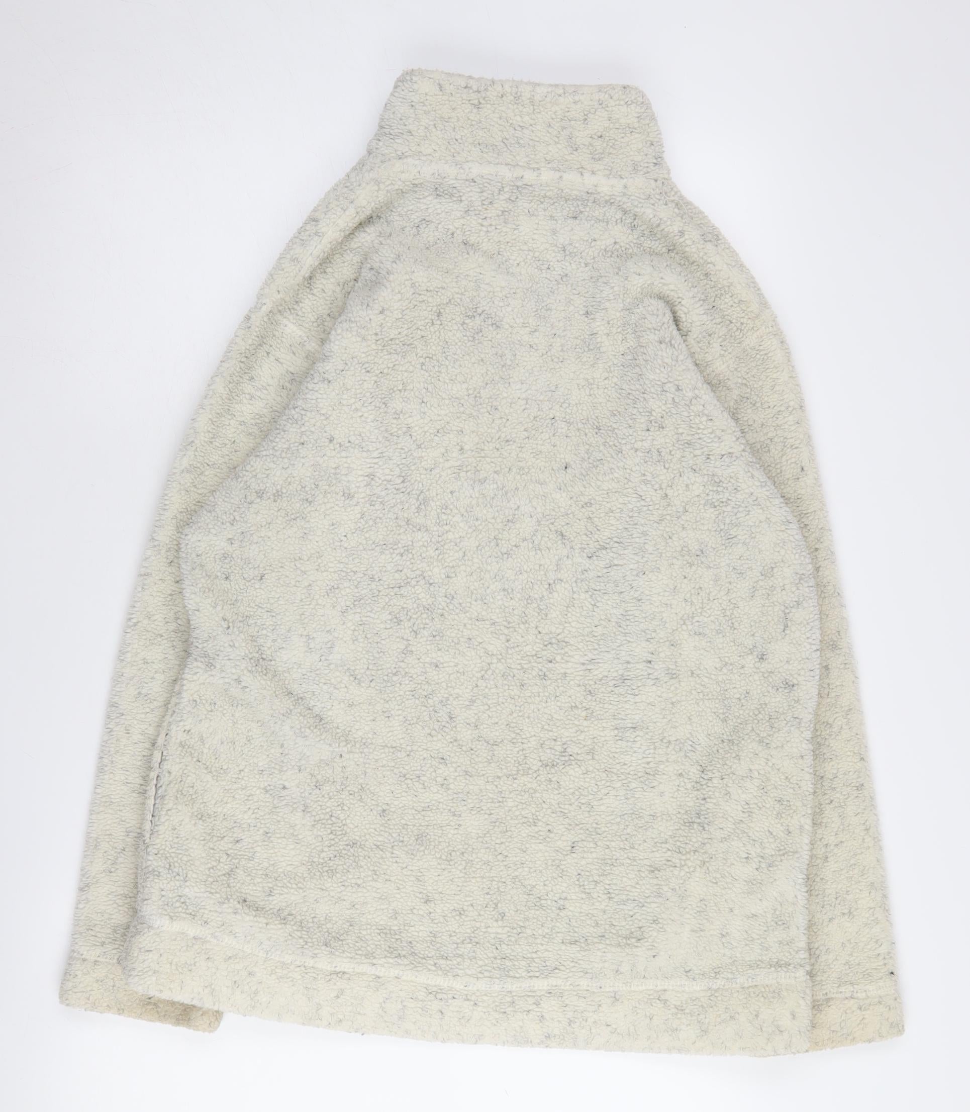 DASH Womens Pullover Sweatshirt Size 10 Ivory Long Sleeve Casual 1/4 Zip - label detail