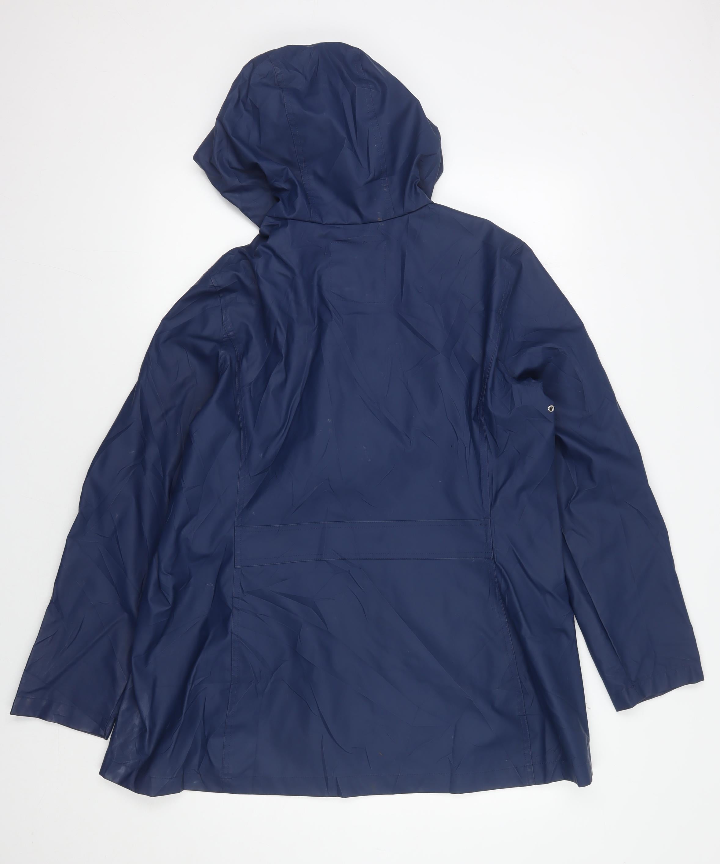 Womens HFX Size XS Rain Coat Jacket Blue Mid-Length Long Sleeve Casual Hooded - label detail