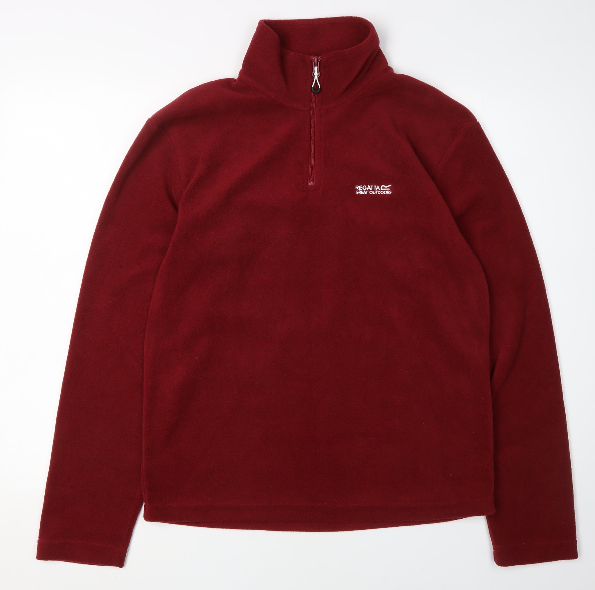 Regatta Mens Pullover Sweatshirt Size S Red Long Sleeve 1/4 Zip Logo - reverse view