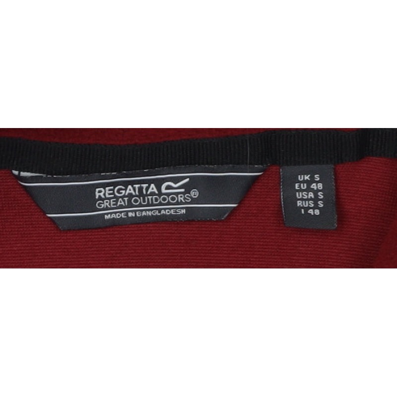Regatta Mens Pullover Sweatshirt Size S Red Long Sleeve 1/4 Zip Logo - close detail
