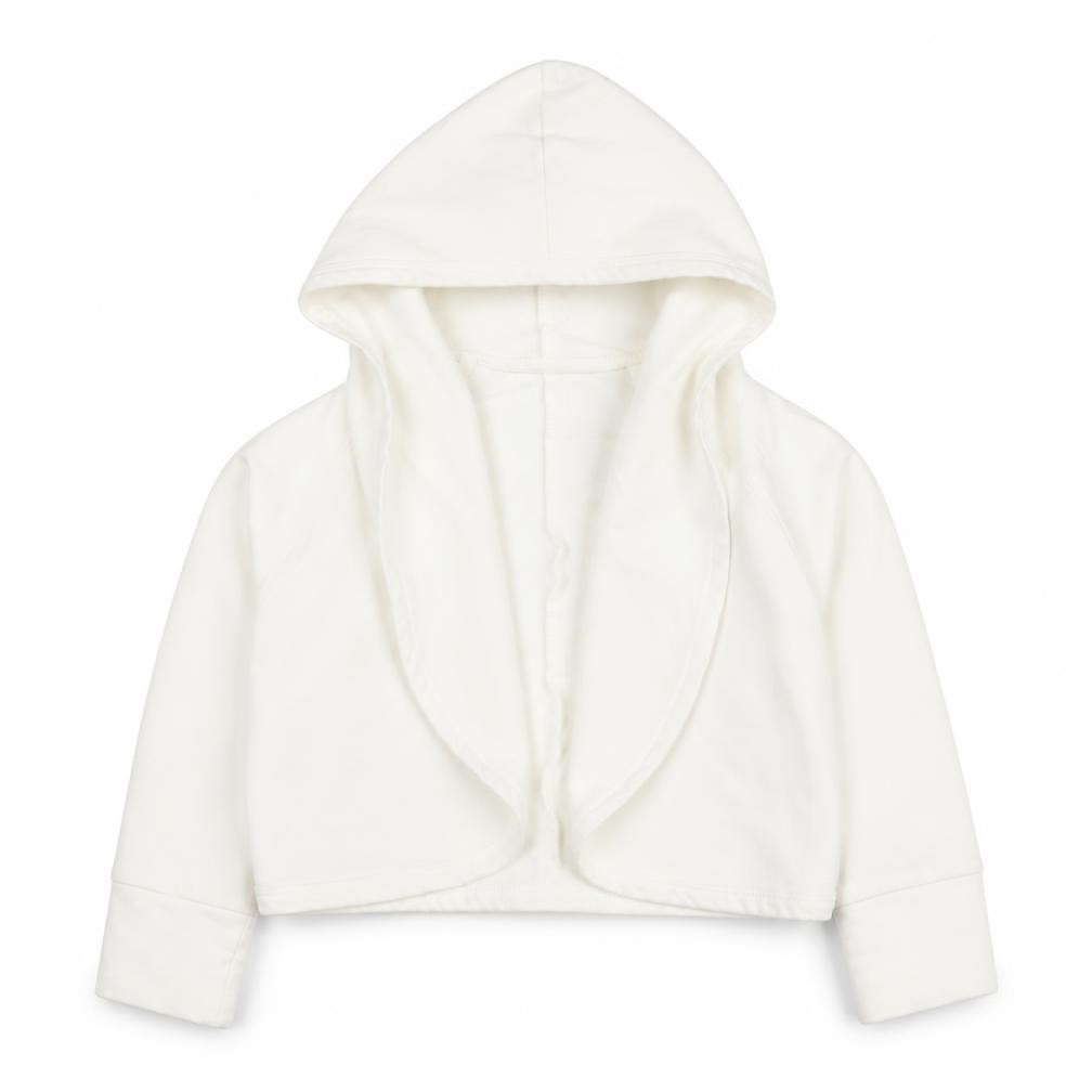 DKNY Girls Cardigan Jumper Size 4 Years White Hooded Long Sleeve Casual - front view