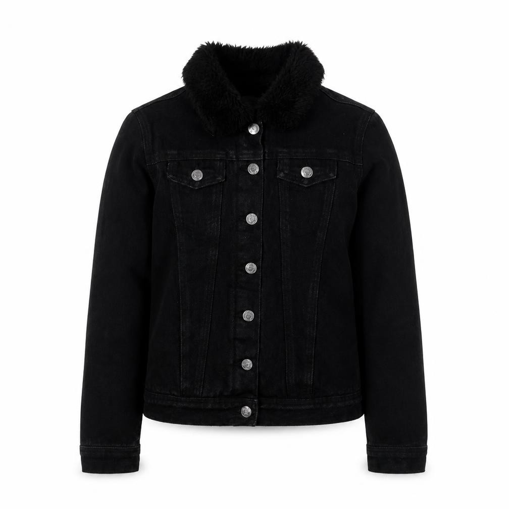 New Look Girls Basic Jacket Size 14-15 Years Black Mid-Length Long Sleeve Casual - front view