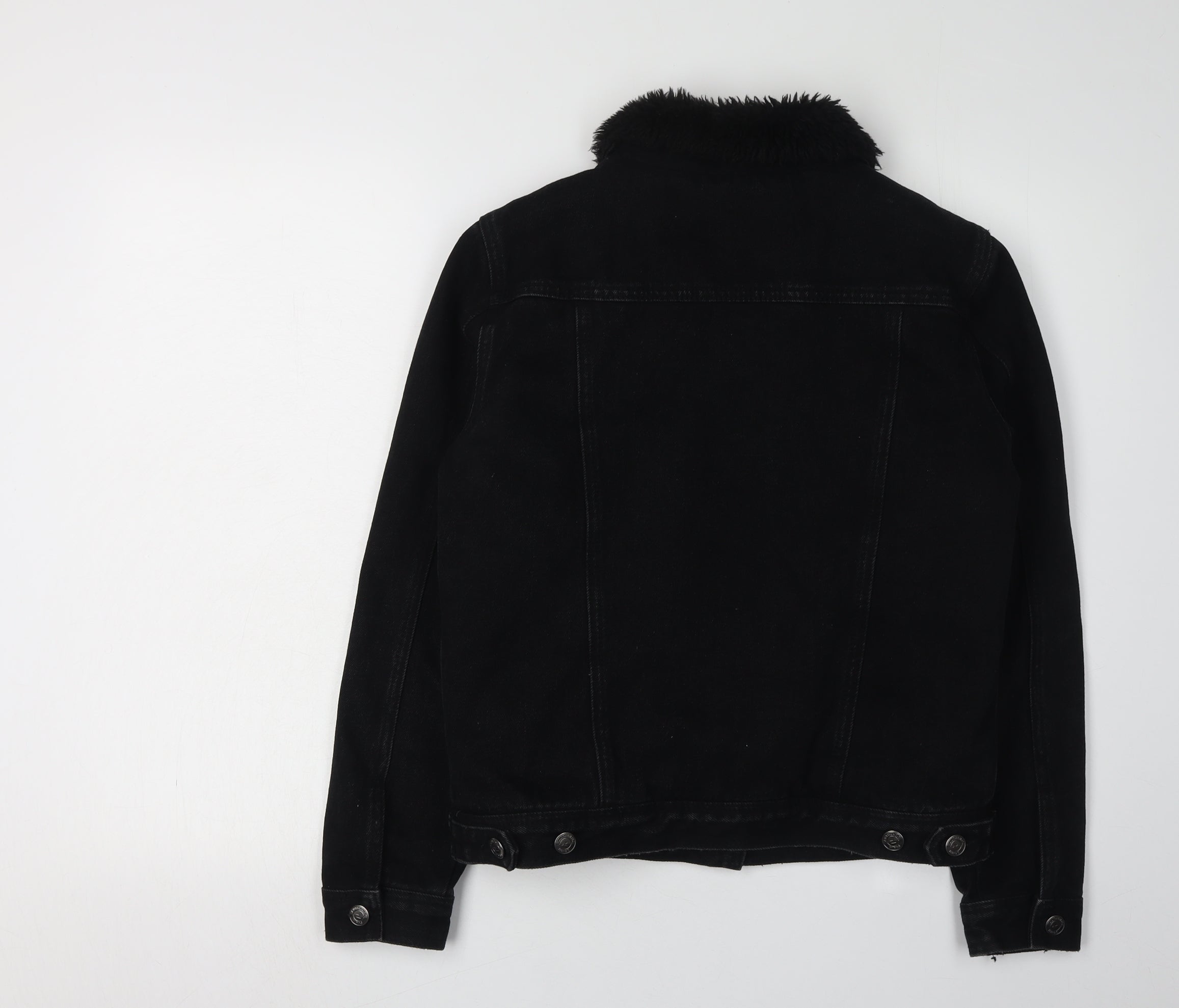New Look Girls Basic Jacket Size 14-15 Years Black Mid-Length Long Sleeve Casual - label detail