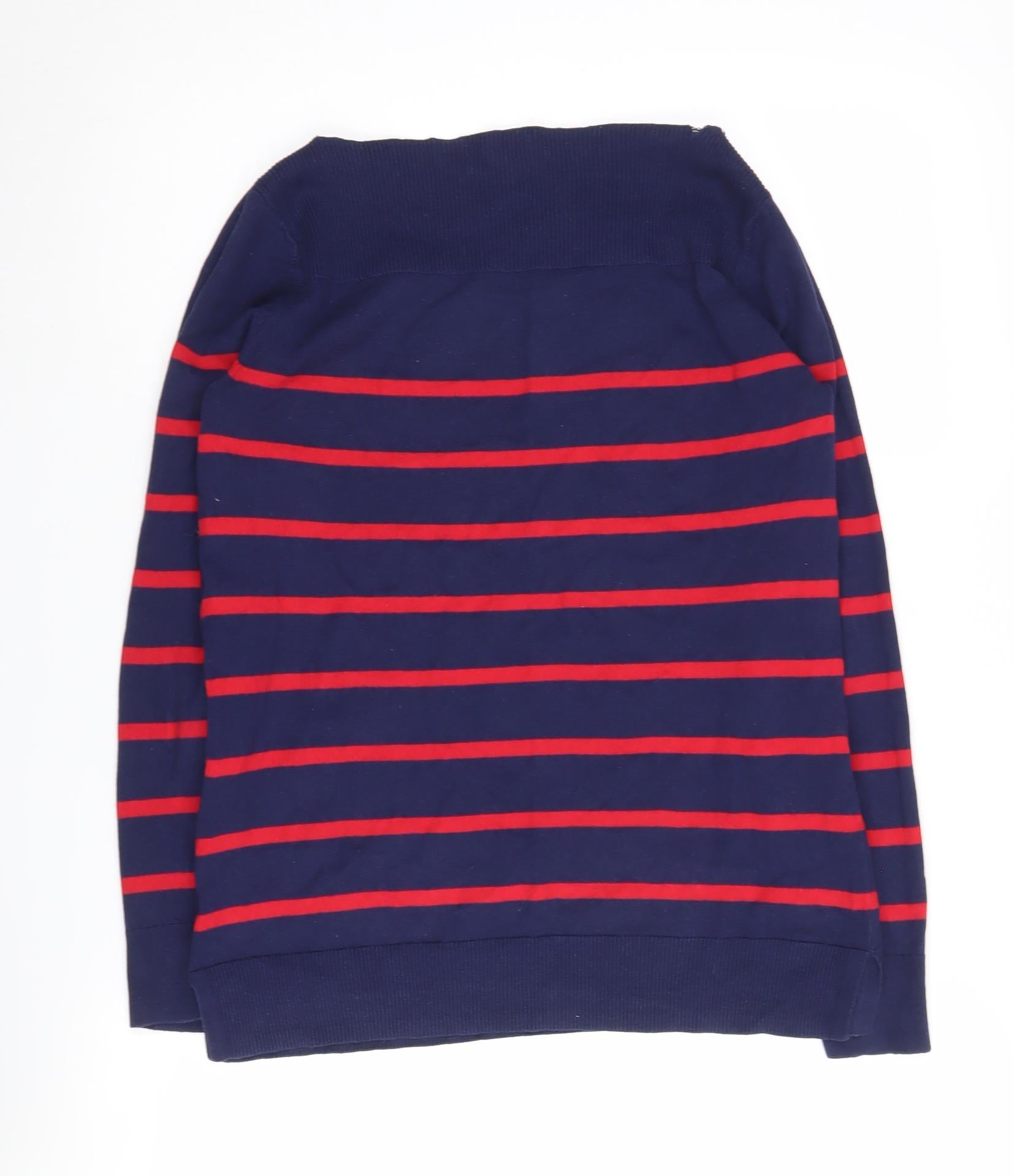 Gap Womens Pullover Jumper Size S Blue Crew Neck Striped Long Sleeve Casual - label detail