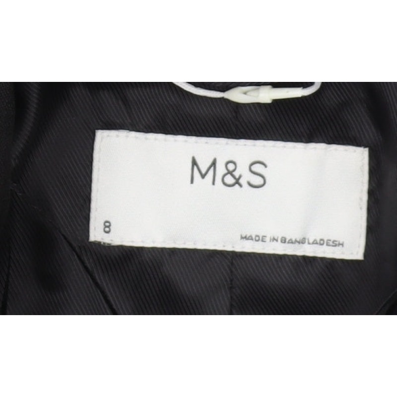 Marks & Spencer Womens Trouser Suit Suit Jacket Size 8 Black Long Sleeve Lined - close detail