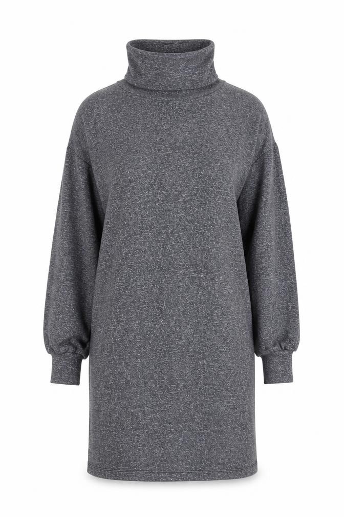 ASOS DESIGN Womens Jumper Dress Size 10 Grey Knee Length High Neck Long Sleeve - front view